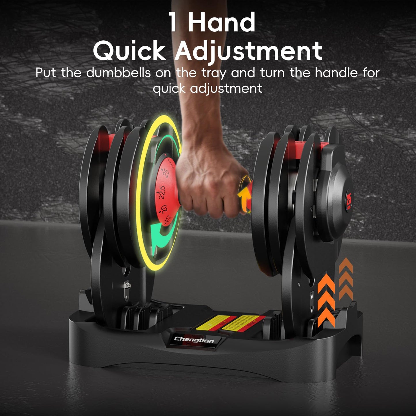 Upgraded Adjustable Dumbbells Set 25 lbs, 9 Weights Dumbbell Set, Quick Adjustable Dumbbells For Men Women Home Gym with Anti-Slip Handle, Safe and No Falling