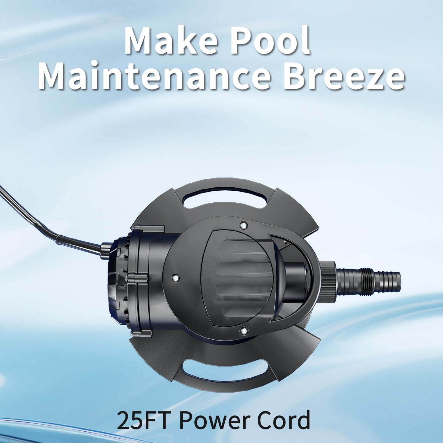LANCHEZ 1/2HP Automatic Swimming Pool Cover Pump, 2250GPH Submersible Water Sump Pump with Check Valve & 3 Adapters, 25ft Power Cord, Removal for Swimming Pool, Hot Tubs, Rooftops and more,Black