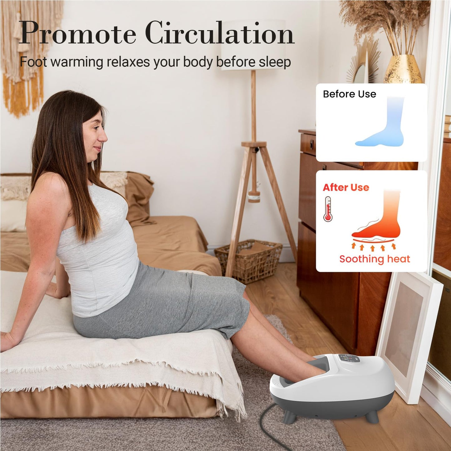 CuPiLo Foot Massager with Heat, FSA Eligible HSA Upgraded Full Feet Shiatsu Massage for Neuropathy, Remote Control Multi-Level Settings for Plantar Fasciitis, Birthday Day Gifts for Women Men(White)