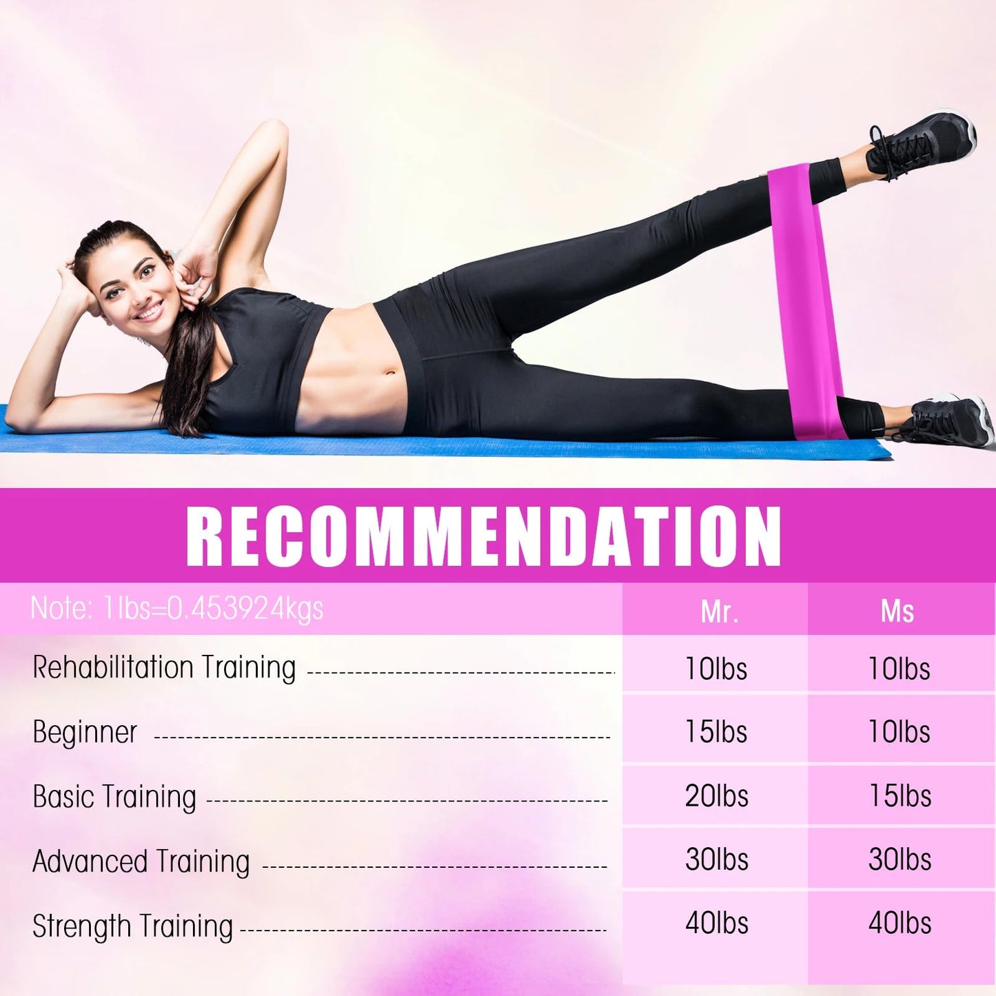 Deekin 20 Pcs Resistance Bands Resistance Loop Exercise Bands Exercise Equipment Elastic Drag Ring for Women and Men Home Fitness, Gym, Yoga(35-40 Lbs,Rose Pink)