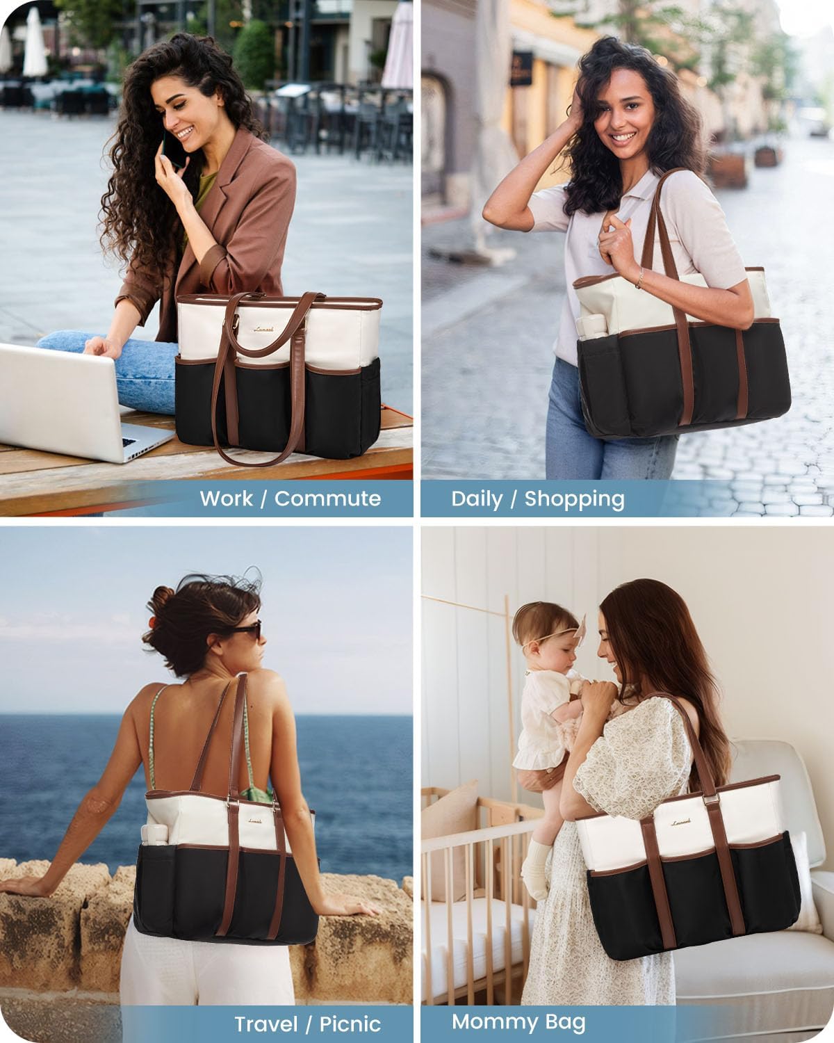 LOVEVOOK Teacher Tote Bag for Women Work, Nurse Laptop Bag for Women, Utility Everything Tote