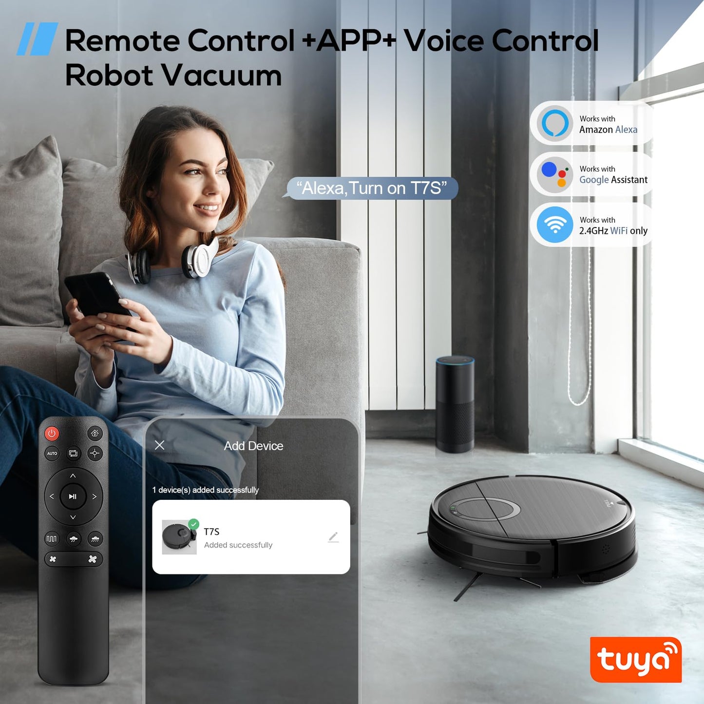 Robot Vacuum, 2 in 1 Robot Vacuum and Mop Combo for Pet Owners: Strong Suction, Anti-Tangle Brushless Inlet, Picks Up Dog & Cat Hair, Wet Mopping Removes Paw Prints, Auto-Recharge with Schedule