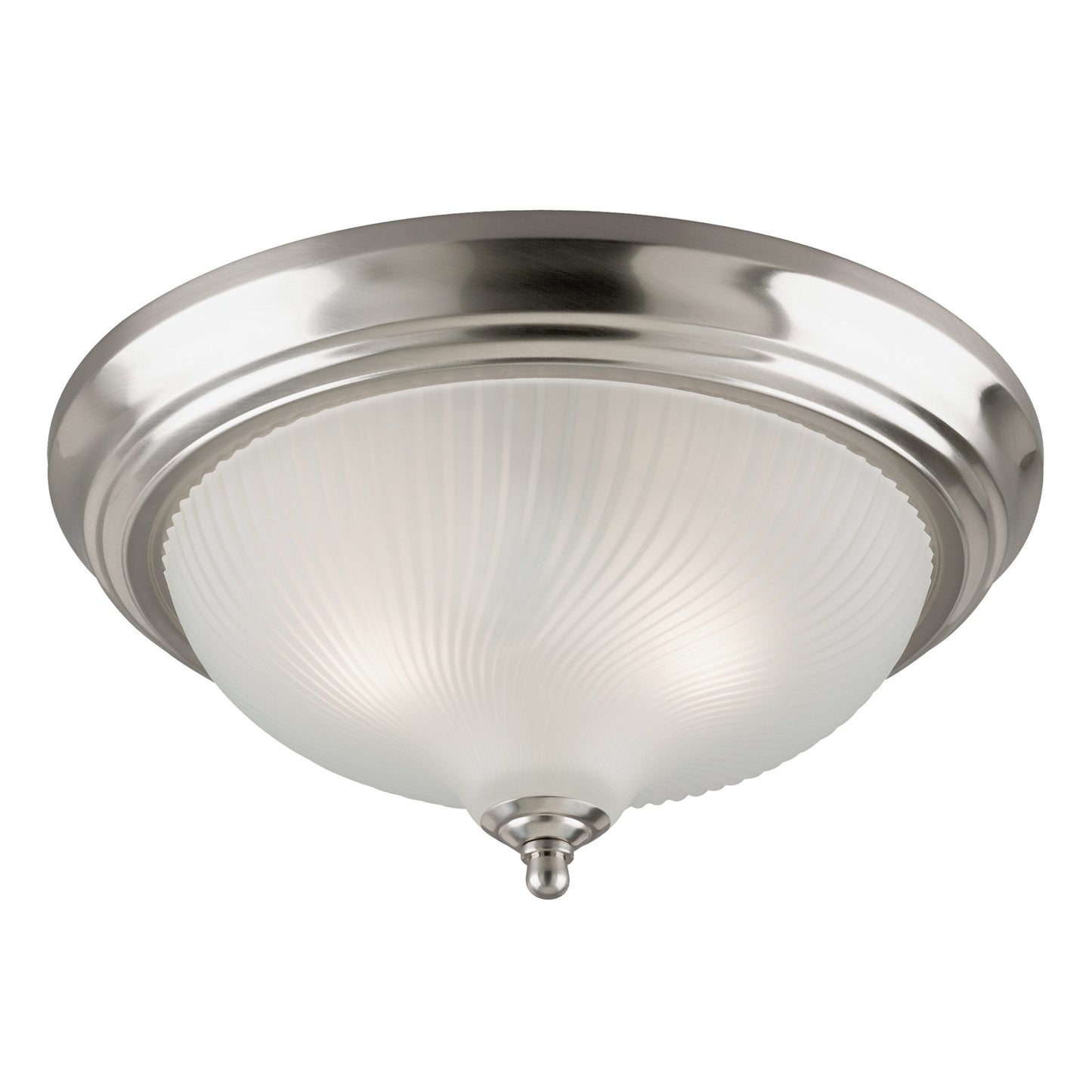 Westinghouse Lighting 6430500 Two-Light Flush-Mount Interior Ceiling Fixture, Brushed Nickel Finish with Frosted Swirl Glass