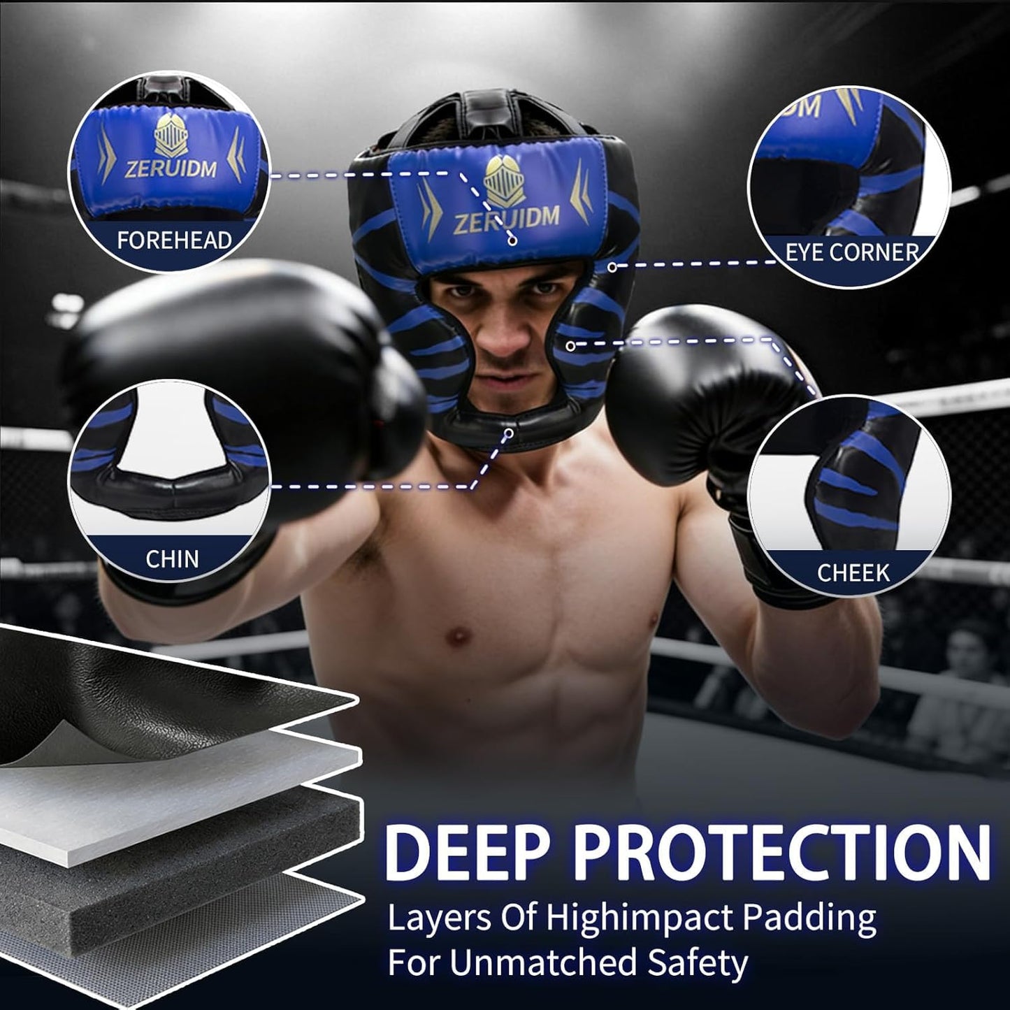2 Pack Boxing Headgear for Adult Youth Kids, Thickened Training Sparring Head Guard, Adjustable MMA Helmet for Kickboxing, Muay Thai, Boys Gift