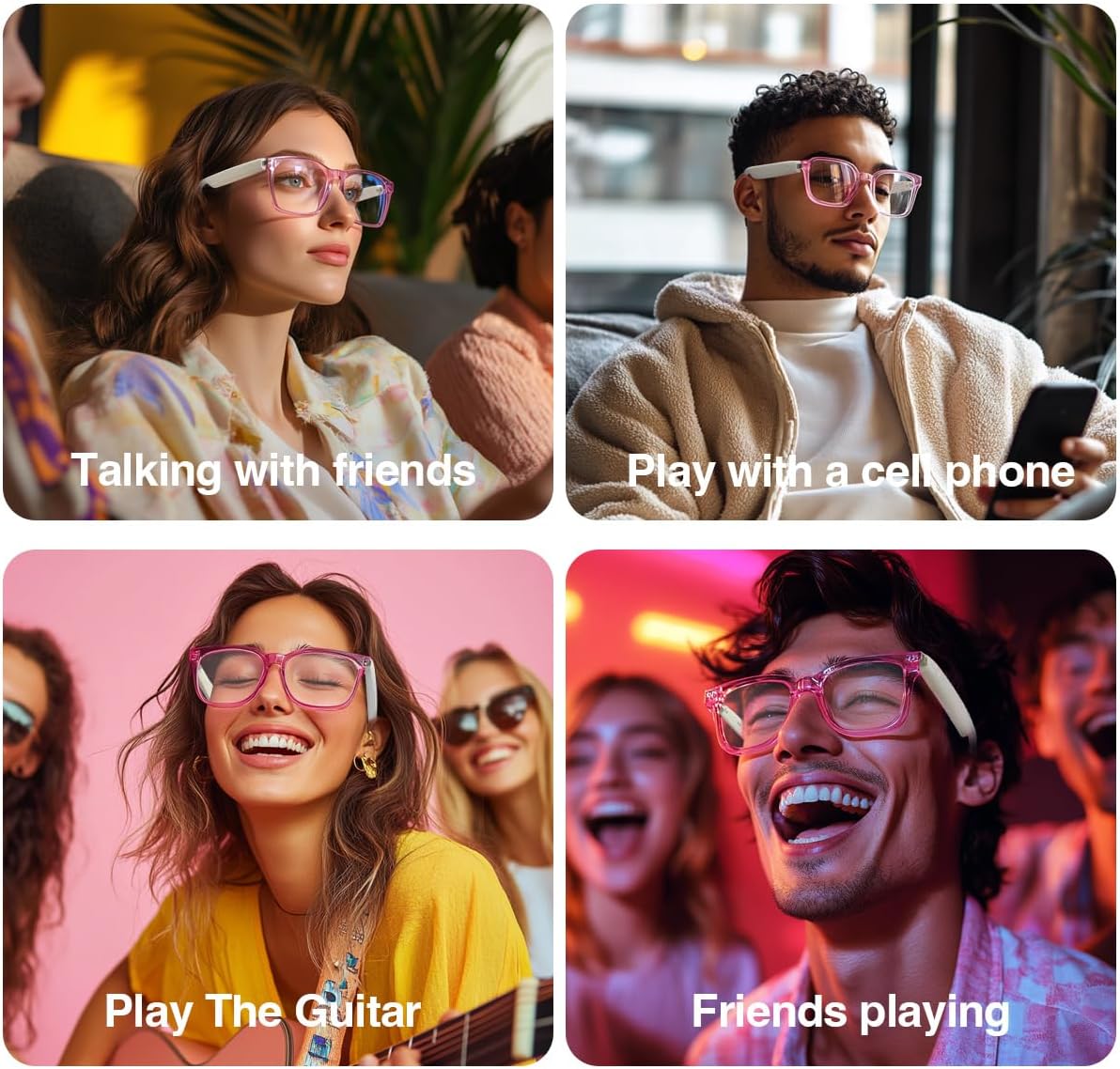 Bluetooth Audio Smart Glasses, Smart Wireless Headphone Sunglasses for Men and Women,Built-in Mic & Speakers,Magnetic