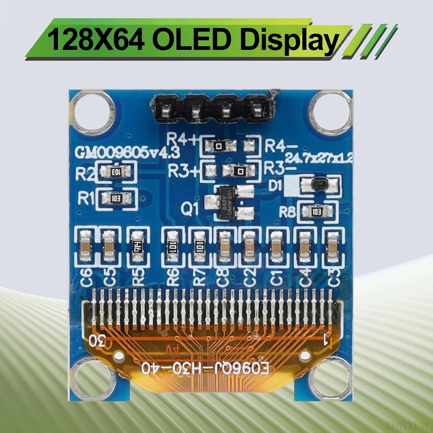 ZHWXFW 3 0.96 Inch 128X64 I2C 4 Pcs OLED Display Module Self-Luminous Mini Screen Board Pin Font Color Blue for Arduino