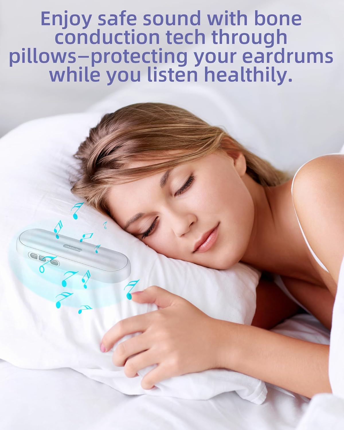 KYOTTANI Private Bluetooth Speaker Under Pillow: Portable Bone Conduction Technology Sleep Aid with White Noise