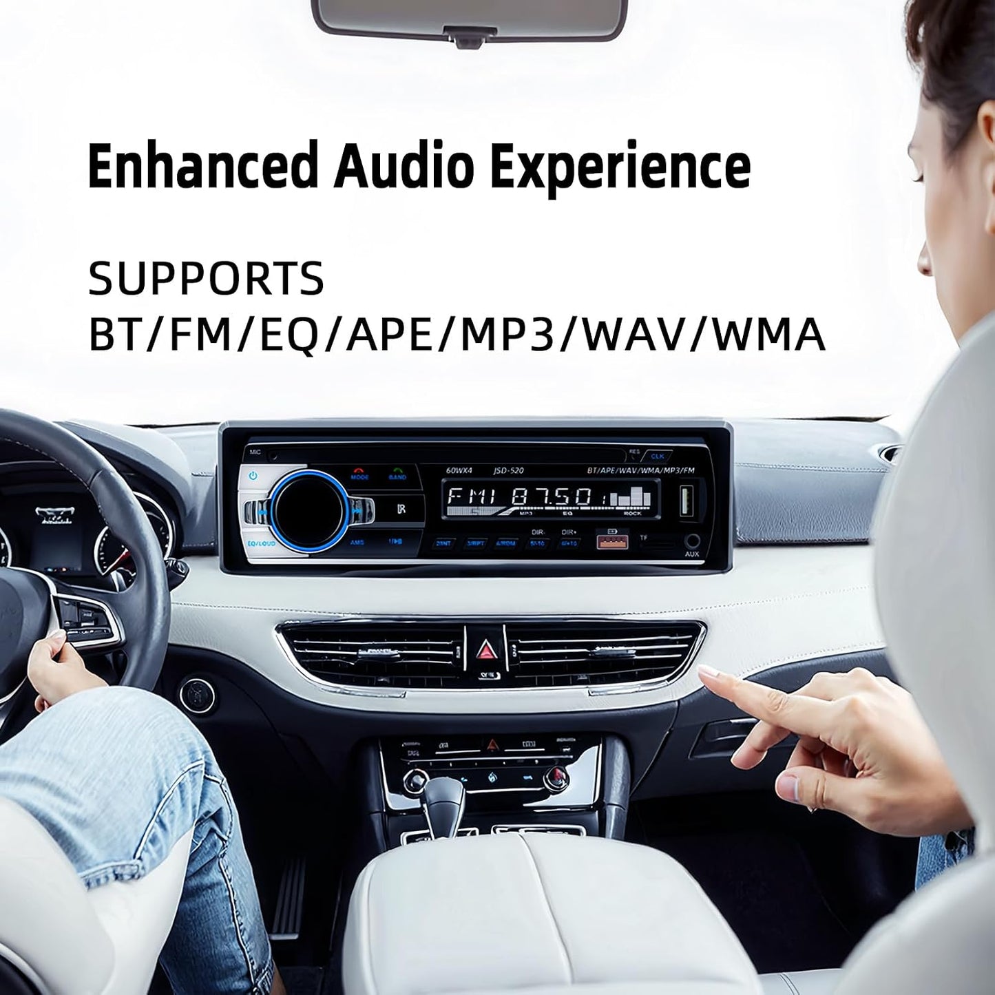 Auroky JSD-530 FM/MP3/TF/AUX/EQ, Single DIN Car Stereo Bluetooth Audio Player Handsfree Radio Receiver Dual USB Ports