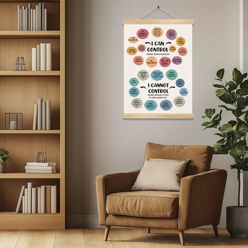 I Can Control Wall Art Poster - Motivational Mental Health Canvas for Classroom & Therapy Room | 18.5x14in Colorful