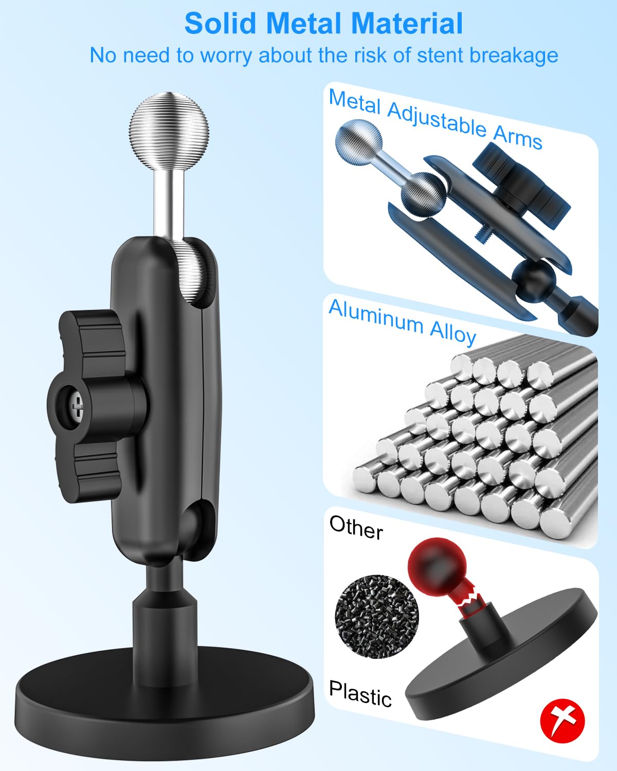 Kolasels Magnetic Tablet Holder with Adjustment Arm, Heavy Duty Metal Magnetic Tablet Mount for Cabinet/Fridges/Whiteboard/Gym Equipment/Metal Surface/Gym, Compatible with iPad, iPhone, 4-13" Devices