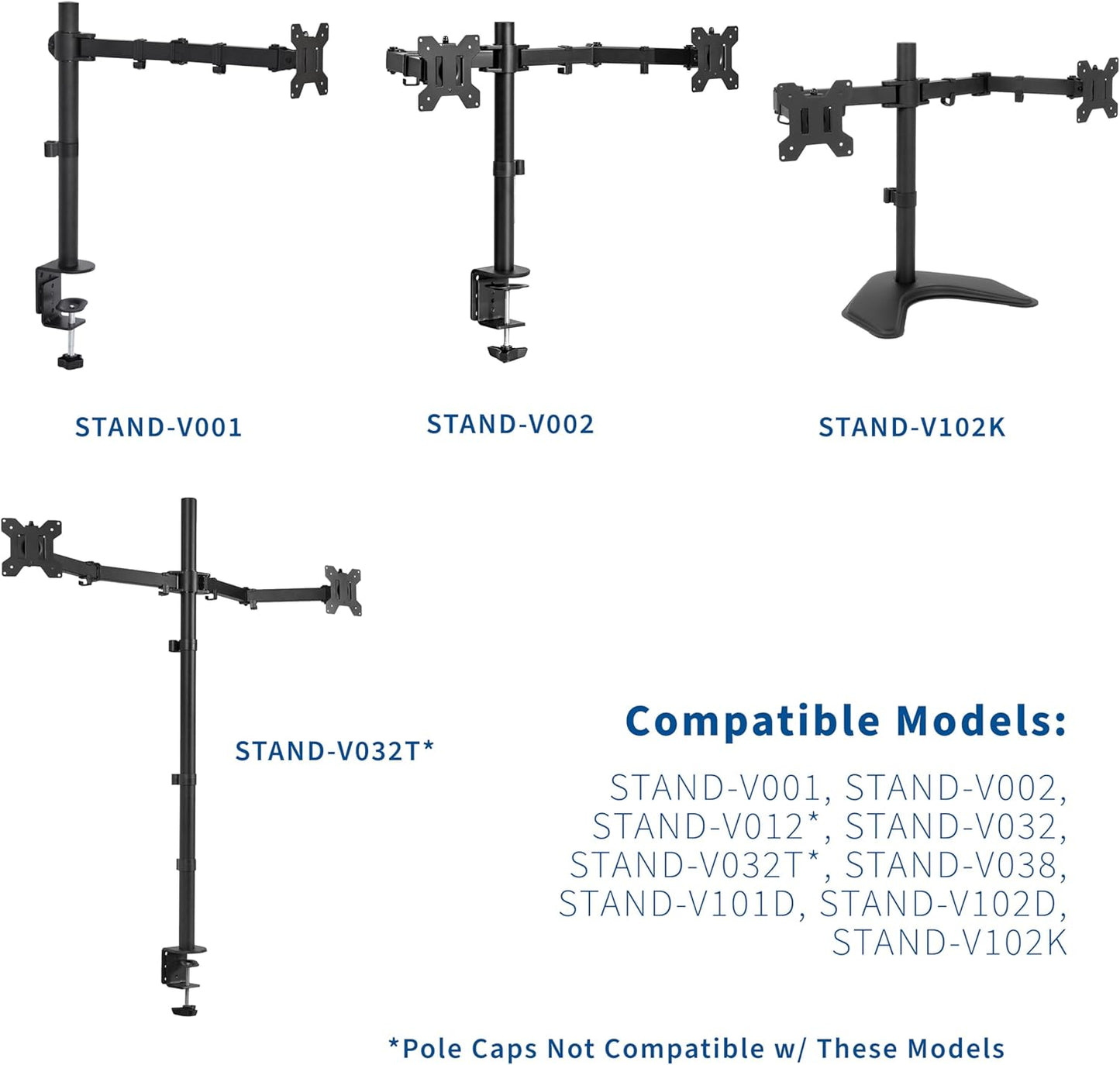 VIVO Pack PT-SD-HP02 Hardware for Monitor Stand, Includes Pole Cap, Cable Clips, Screws, Spacers, Allen Wrenches