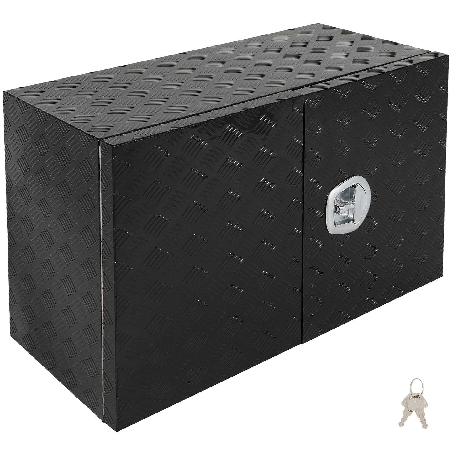 SCITOO 36" Aluminum Diamond Plate Truck Bed Tool Box,Heavy Duty Crossover Storage for Most Full Size Pickups,Lockable Weatherproof Chest,Fits 36"WX24"DX24"H Truck Beds,Easy Access to Load and Unload