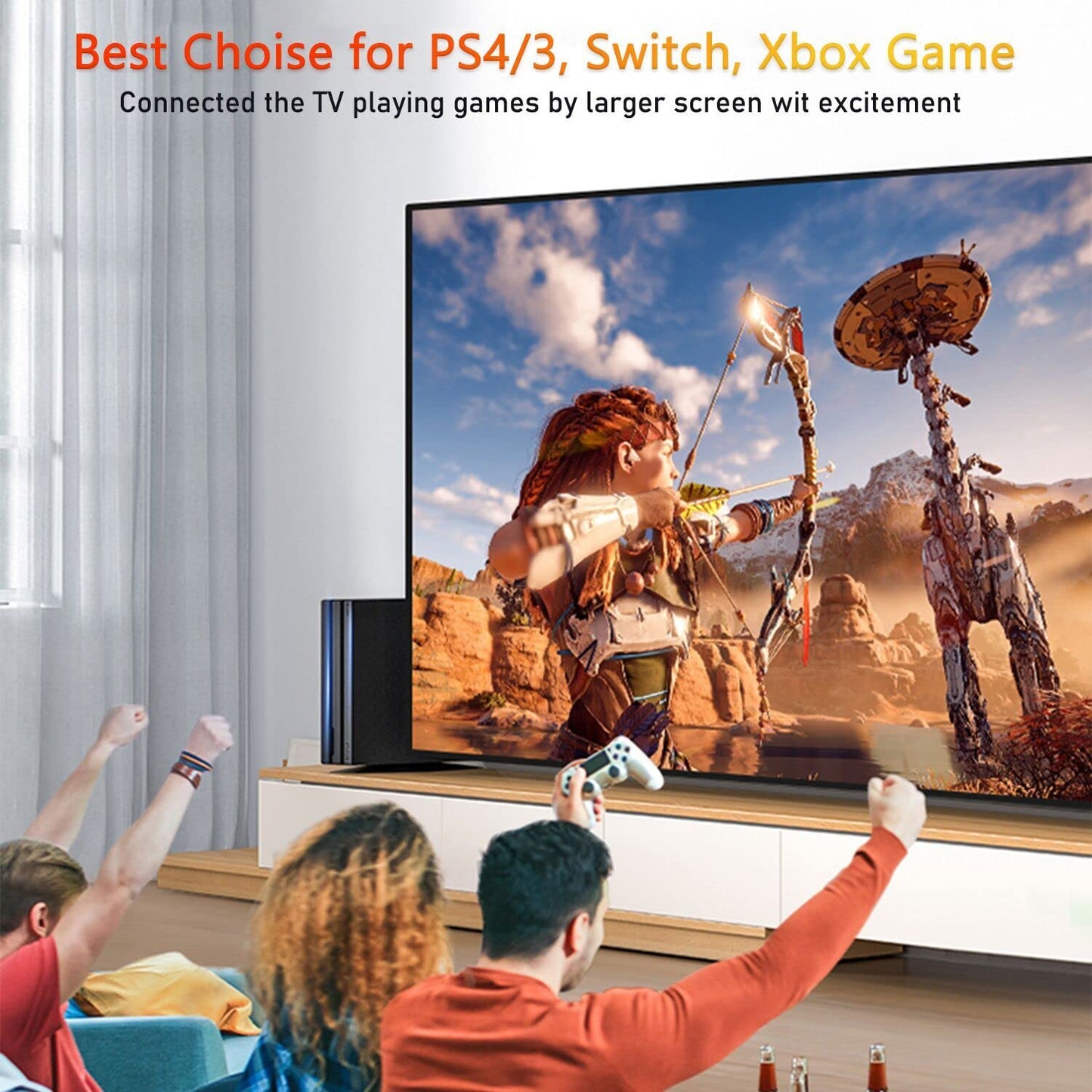 Jofnaylr 6FT (18 4K/60Hz), PS5/PS4/PS3, HDMI Cable Gbps, HDMI to HDMI Cord for HDTV, Blu-ray, Xbox One,Laptop, PC