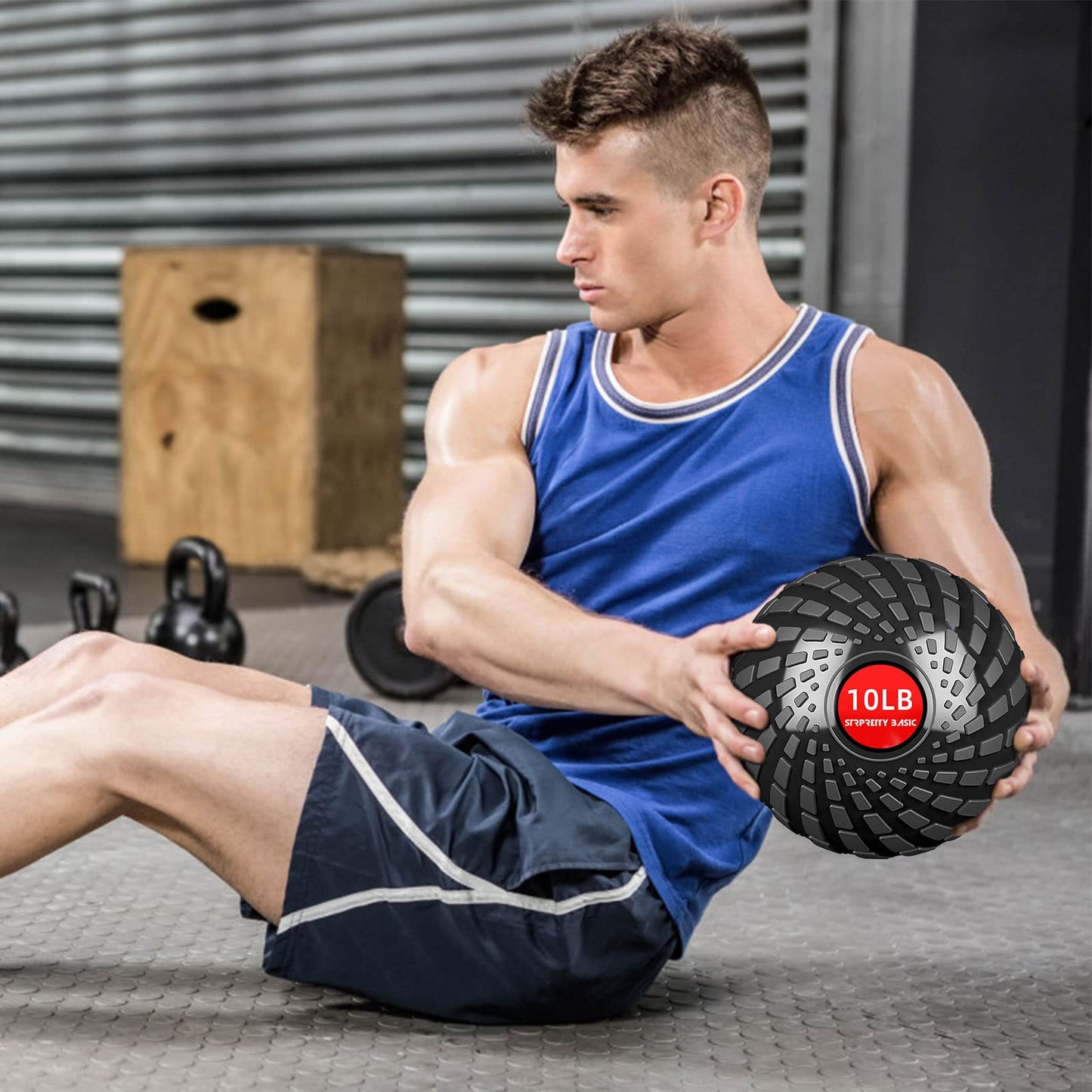 STRPRETTY BASIC Medicine Ball 10 lbs Slam Ball Weighted Balls for Exercise Strength and Crossfit Workout (Dynamic Black)