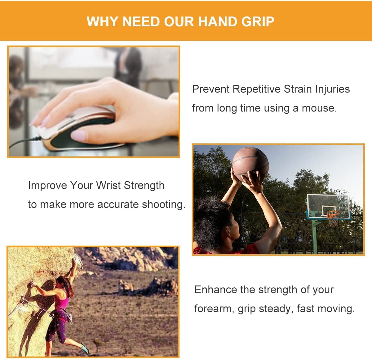 COVVY Hand Grip Strengthener,3 Pack (150,200,250lbs) Grip Strength Trainer Forearm Strengthener Hand Strengthener for Home Gym & Office Black