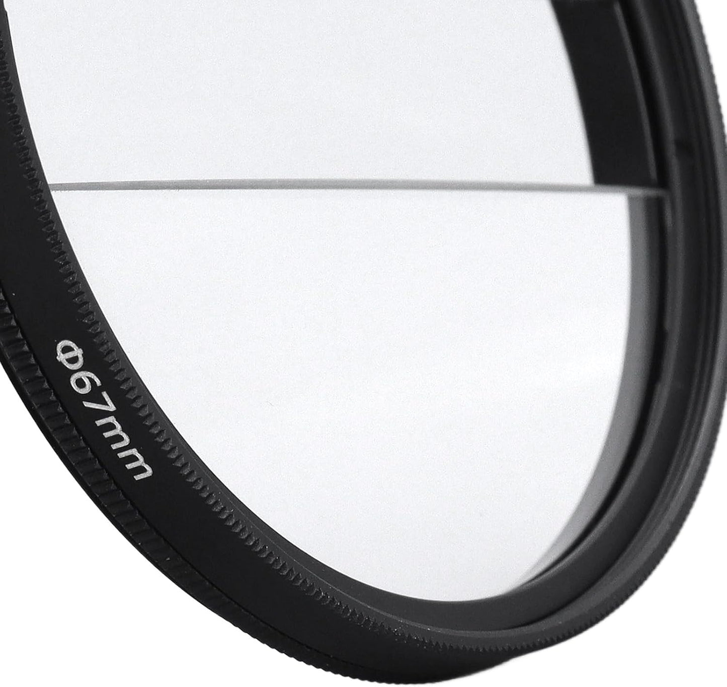Yunseity 62mm Double Split Diopter Filter, Anti Oil Coating Layer Double Split Diopter Glass Lens Filter, Enhanced Blur