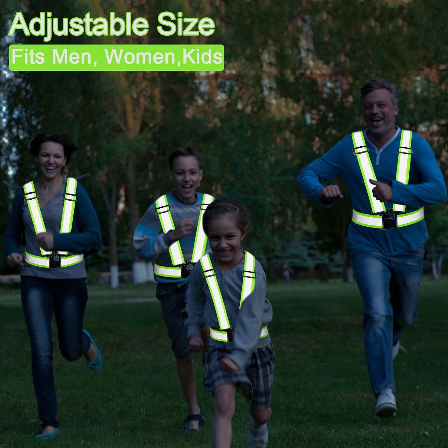 12 Pcs Reflective Vests Safety High Visibility Straps Reflector Vest Safety Straps Adjustable Elastic Vest Gear for Running Cycling Working