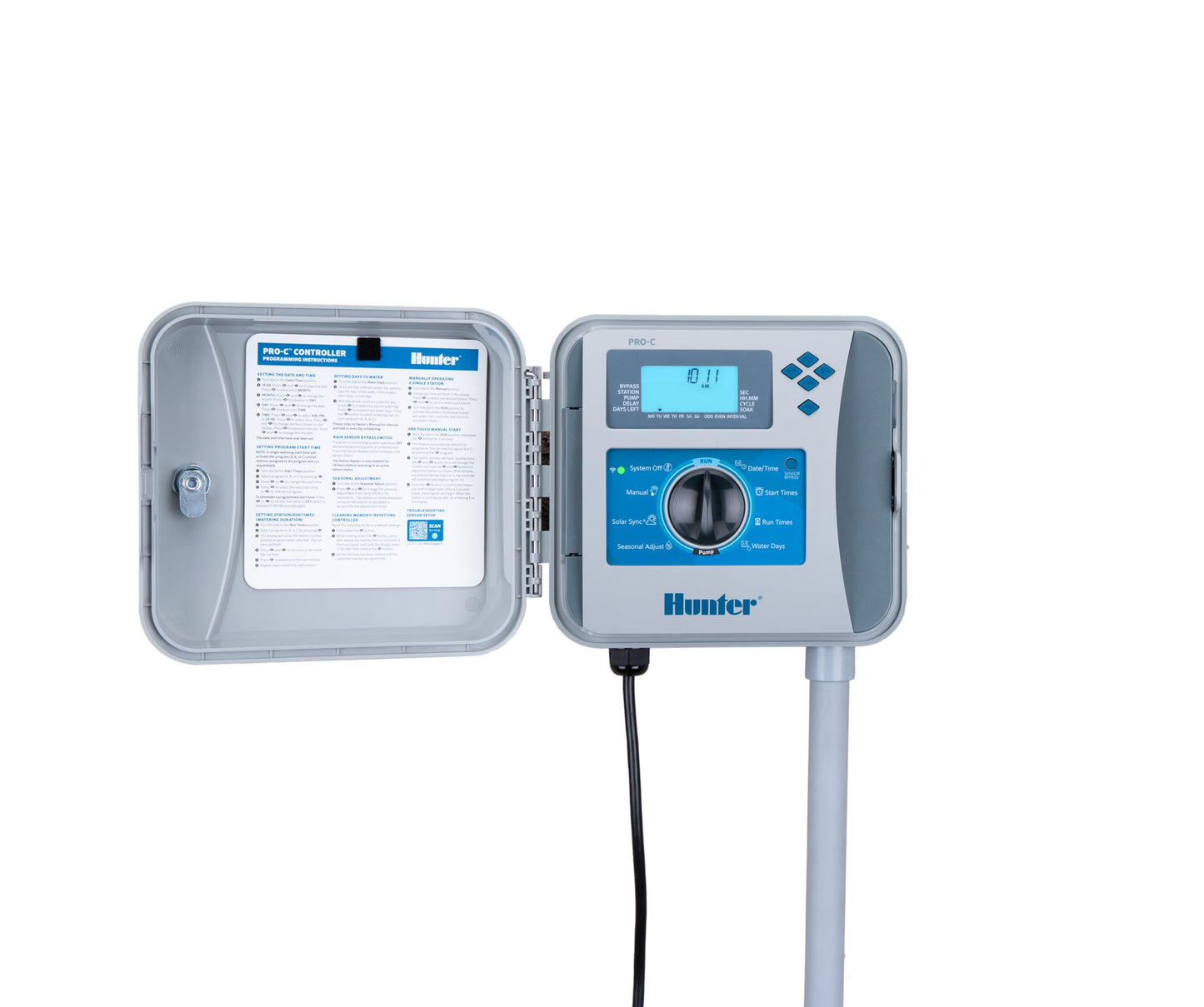 Hunter Pro-C 4 Zone Indoor/Outdoor Sprinkler Timer & Irrigation Controller, Hydrawise Compatible, EPA WaterSense Certified, Expandable to 32 Stations (P2C400)