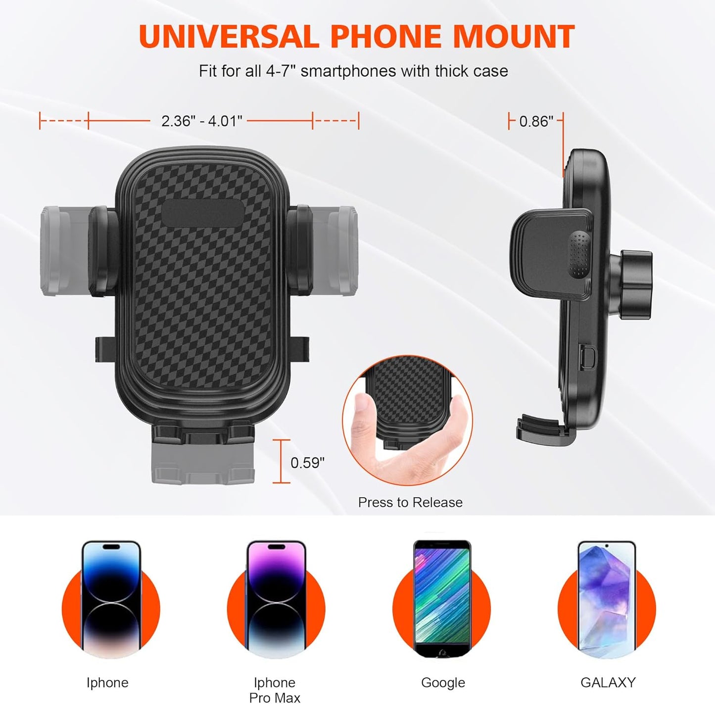 2 1 360 4-7 Newlest in Phone Mount for Car Cup Holder with Adjustable Base, Holders for Car Cupholder, No Shaking
