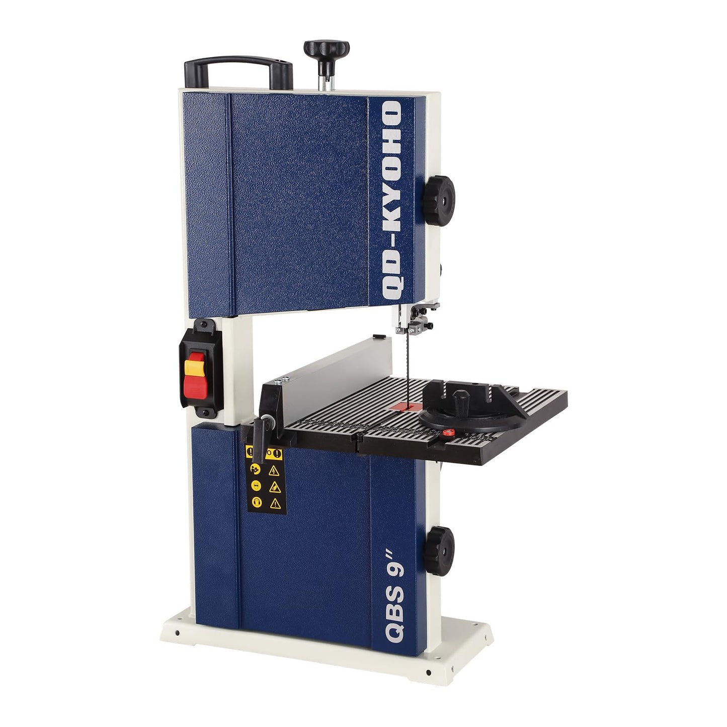 QD-KYOHO Band Saw, Portable 9-Inch Bandsaw for Woodworking, 2526 FPM Benchtop, 1/3 HP(output), 120 V 2.5-Amp Motor, Band Saws with Cast-Aluminum Worktable with Scale, Steel Bandsaws with Miter Gaug