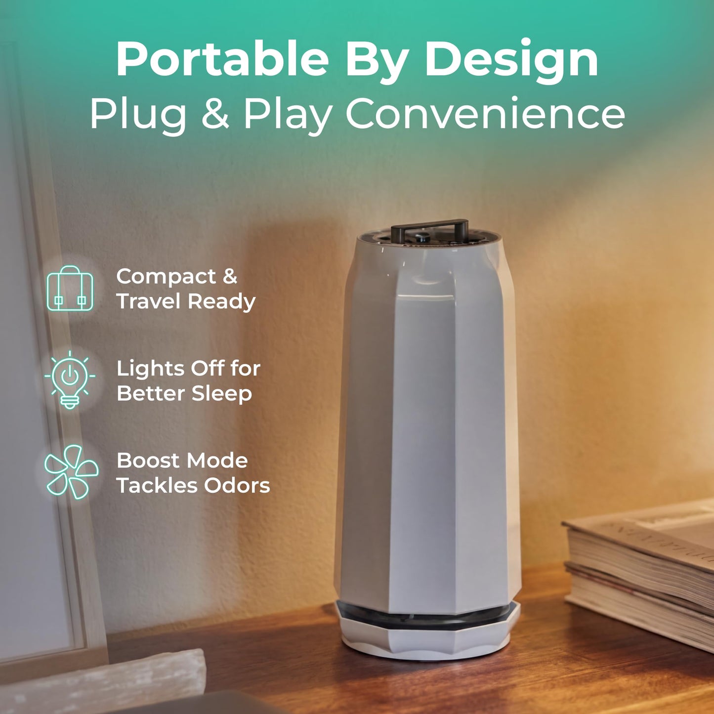 Puraclenz Photon P3000X Air Purifier for Home, Air & Surface Purification, Up to 3000 sqft, Removes 99% Pollutants, Mold, Odors, Viruses, & More, Ozone-Free (White)