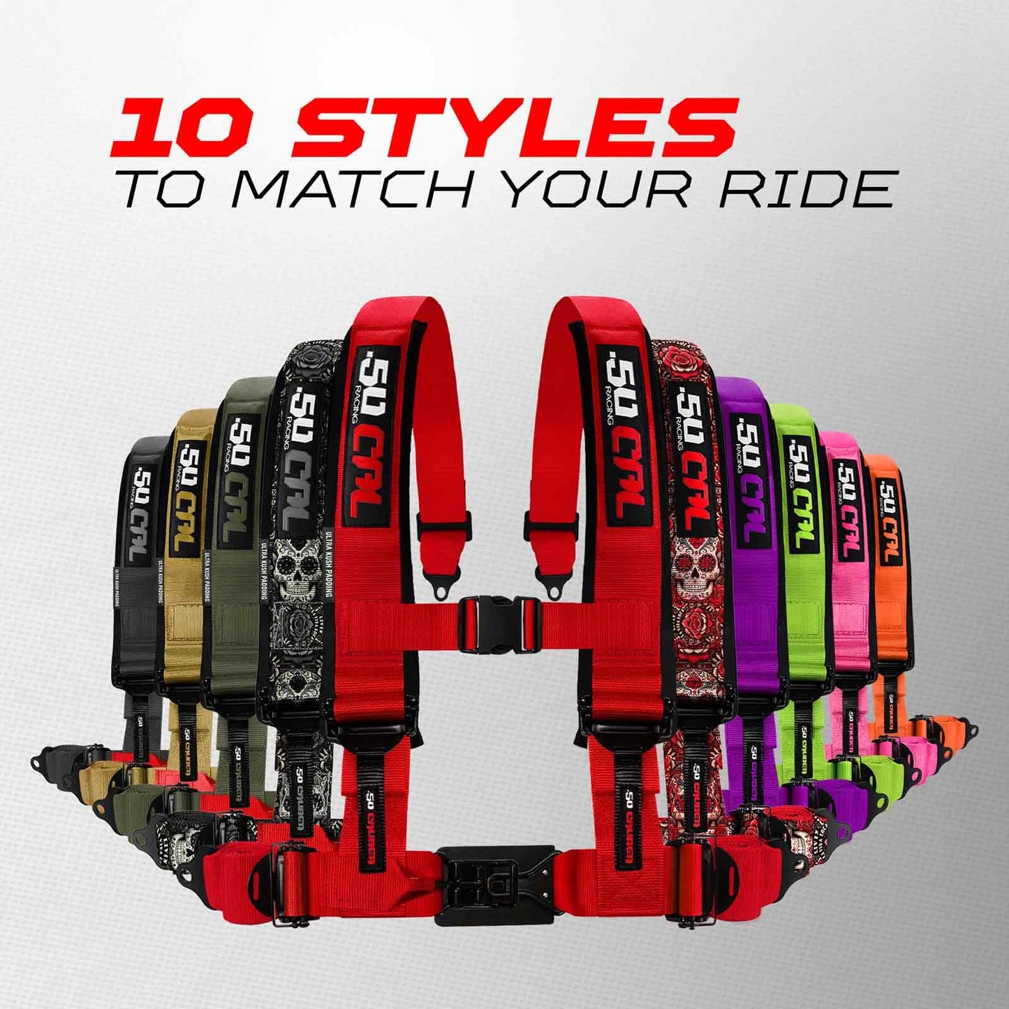 1pc 5 Point Harness for Bucket Seat, Quick Release, 10 Color Options, Racing Harness 5 point, Race Car, Off Road, UTV, RZR (Stealth Black 5pt, 3in) [6365]