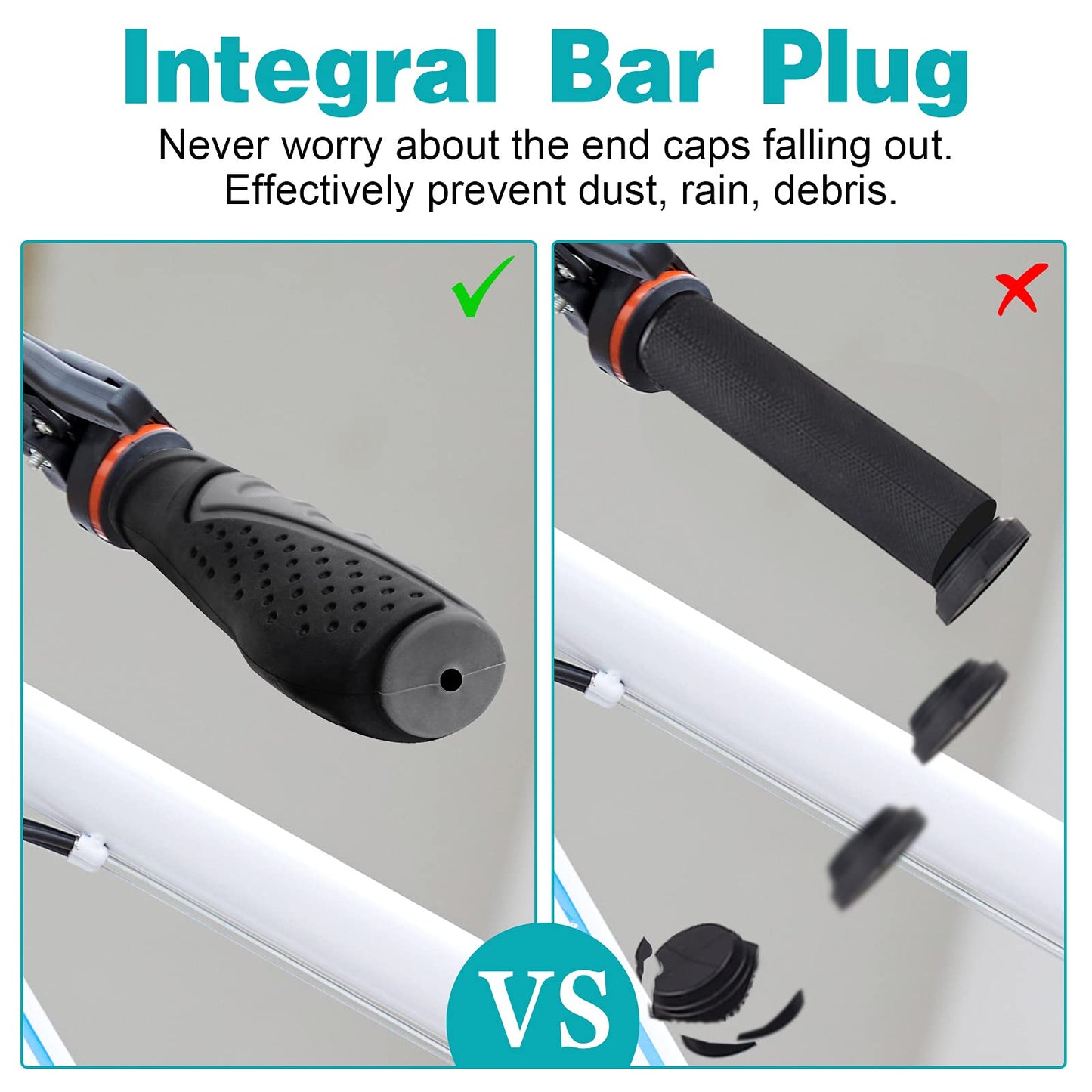 TRELC Antislip Bicycle Handlebars Grips Protector for Bicycle/Mountain Bike/Road Bike/Folding Bike (Black+Grey)