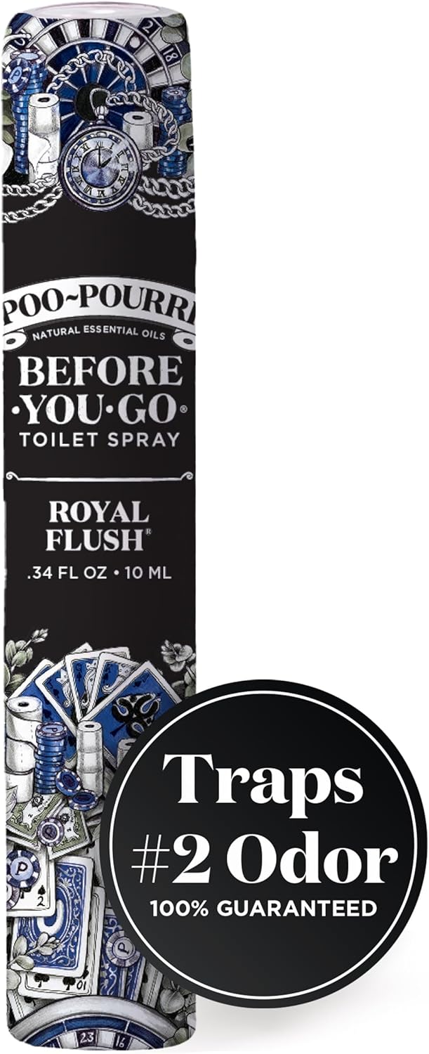 Poo-Pourri Before-You-Go Toilet Spray - Royal Flush Travel Size 10 mL | Eucalyptus & Spearmint Scent
