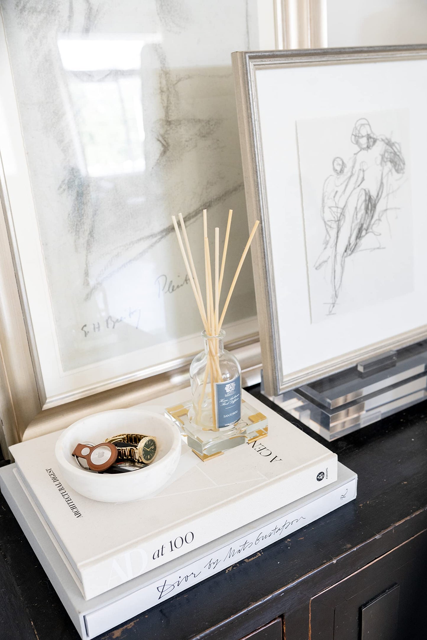 Crystal Diffuser Dish — By Alice Lane Home Collection — Diffuser Tray — Candle Dish Holder — for Home Decor