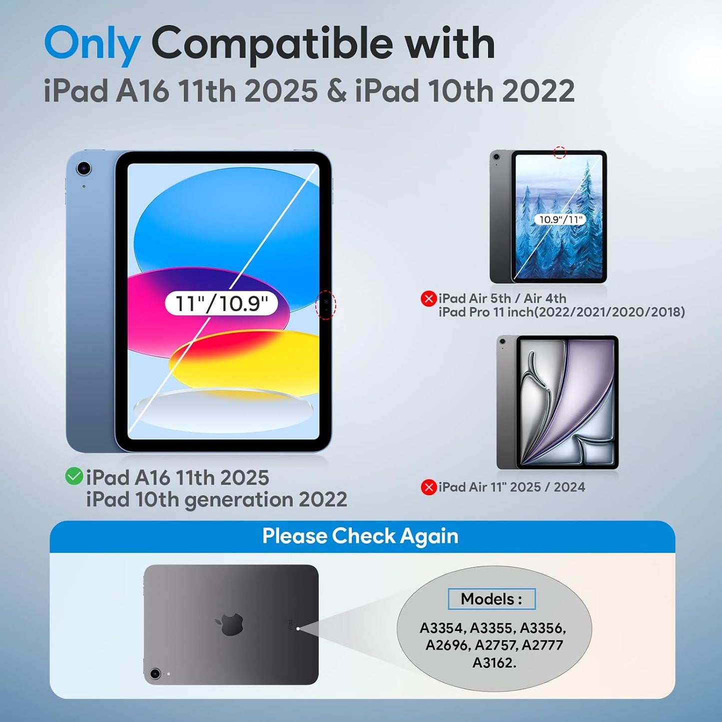 2 Pack A16 11th 10th (2025/2022) 9H MOBDIK Screen Protector Compatible with iPad / Generation Tempered Glass