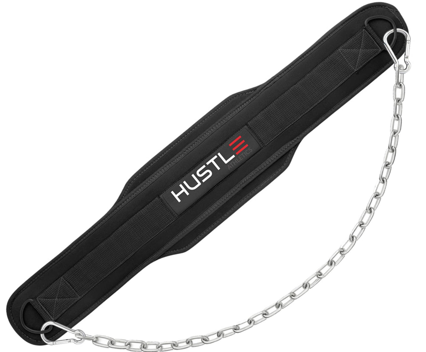 Dip Belt with Chain for Weightlifting – 42in Steel Belt Chain, 7in Padded Back Support, 400lb Capacity – Weighted Belt for Pullups, Dips, Squats – Heavy Duty Weight Belt for Men and Women