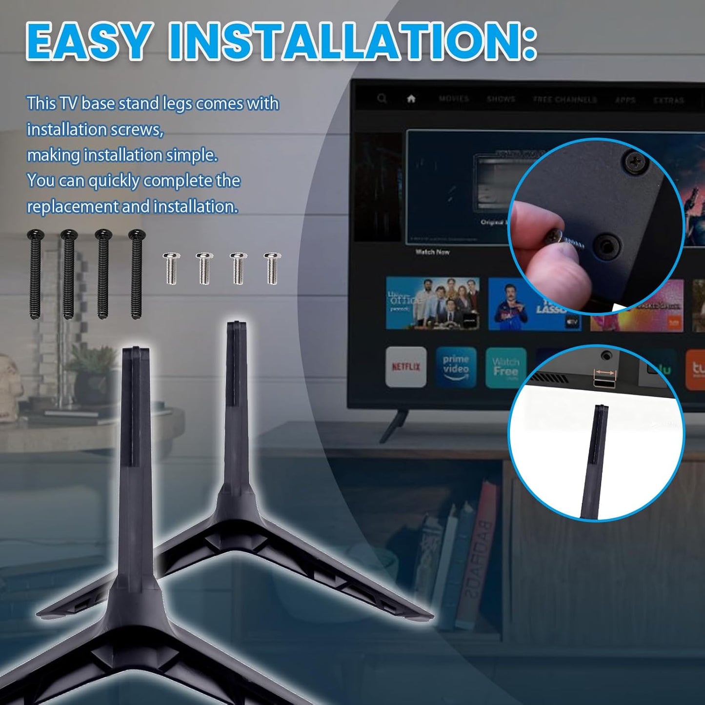 XYgdhqpt D40F-G9 V405-H19, TV Stand Legs (with Screw) Compatible with V-izio and Only Compatible with the Listed Models
