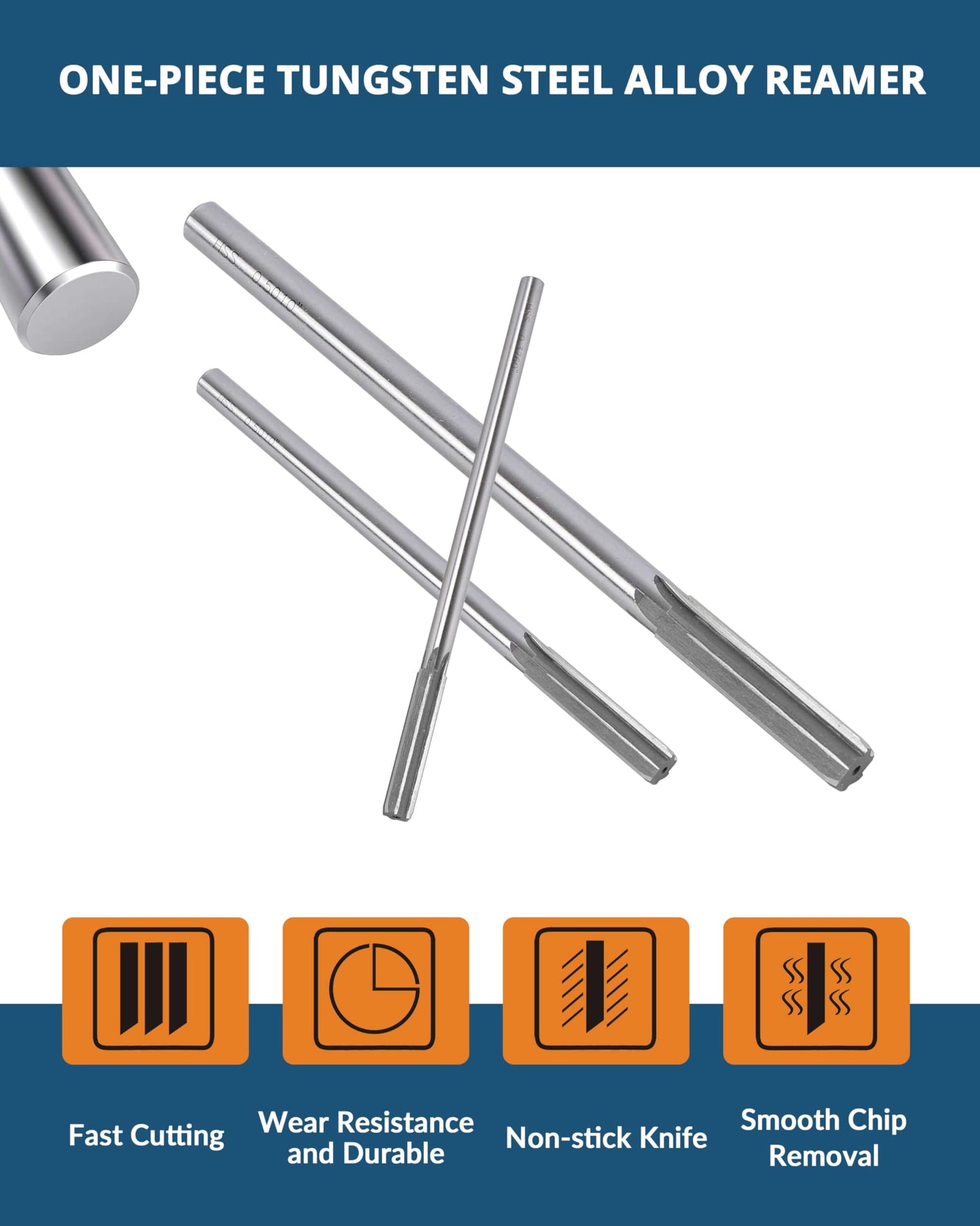 Premium HSS Chucking Reamer Set 14-Piece (0.1240" - 0.5010"), Straight Flute Right Hand Cut Machine Reamers with Upgraded Secure Wooden Case for Metalworking, Milling & Lathes