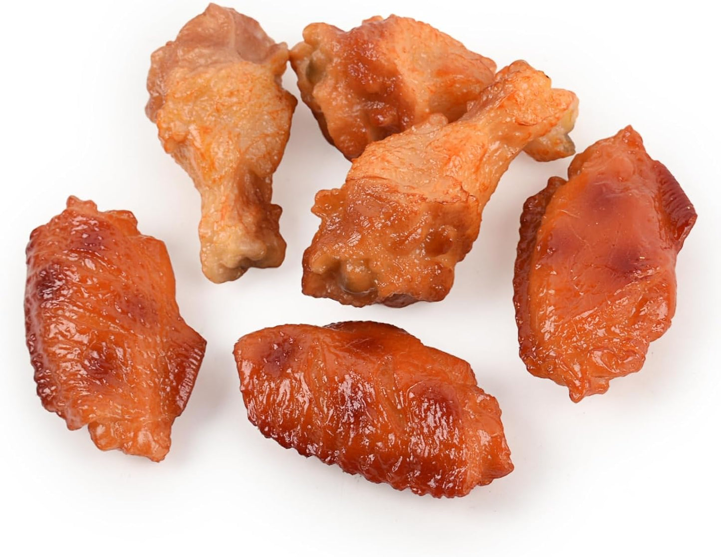 Hanycon 6pcs Artificial Chicken Leg Fake Chicken Wing Lifelike Fake Fried Food for Photography Prop Key Chain Desk