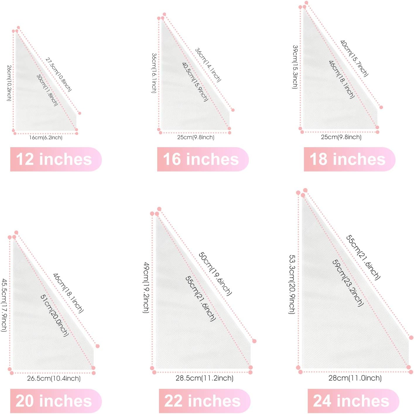 VolksRose 18-Inch Disposable Piping Bags - Anti-Burst, Non-Slip Cake Decorating Bags for Icing, White, 100 Pcs