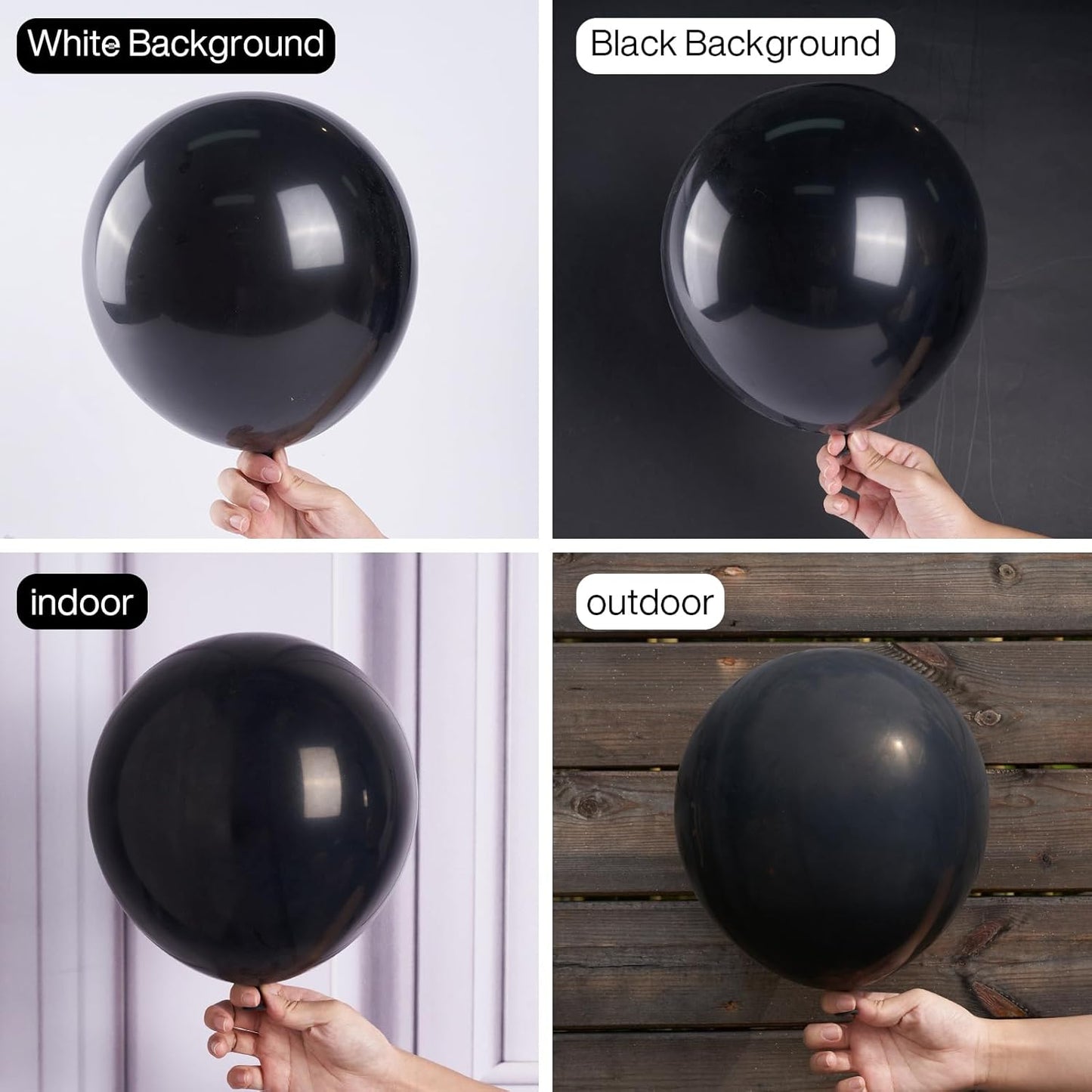 PartyWoo Black Balloons - 50 Pcs 12 Inch Matte Latex Helium Balloons for Parties & Events
