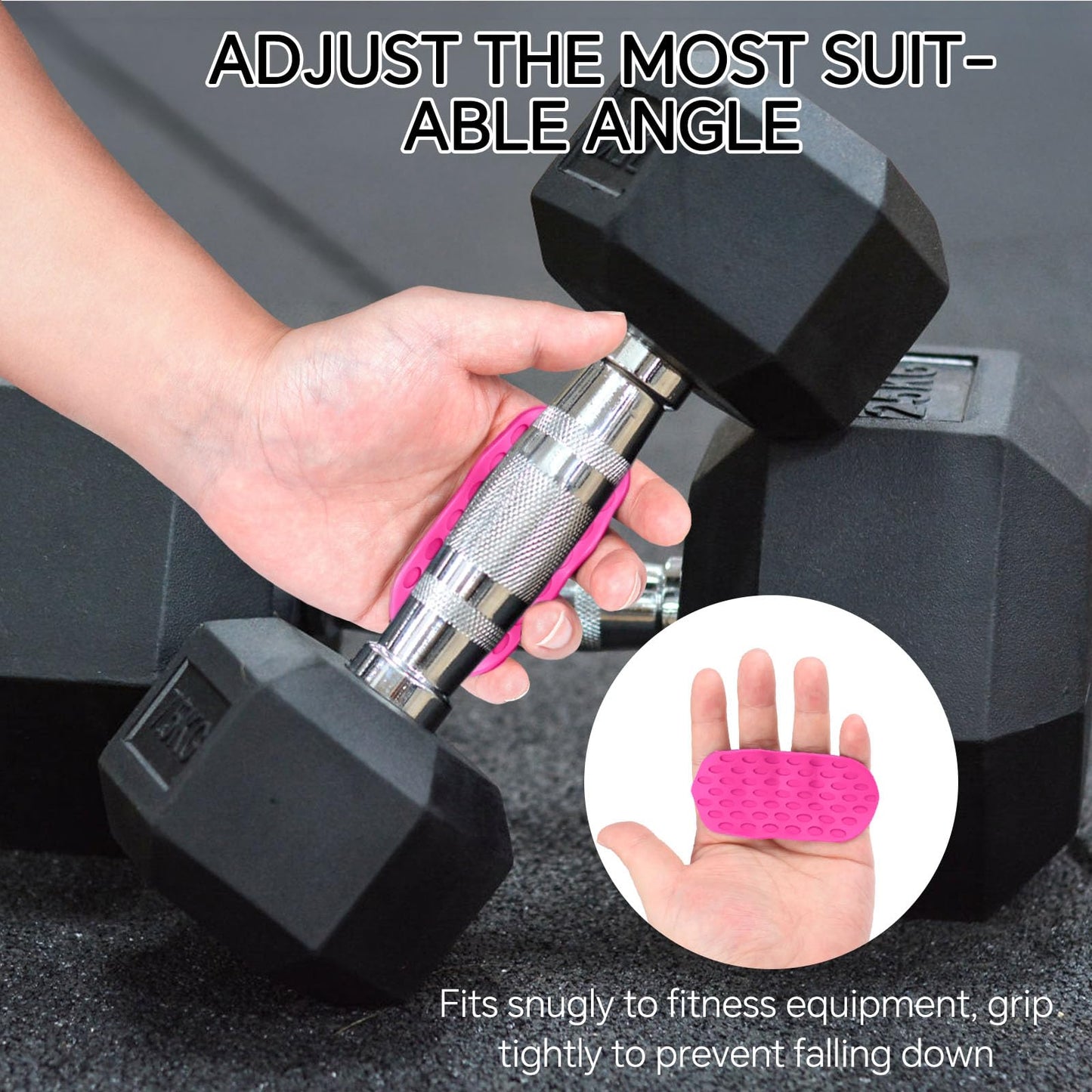 GoBene Pink Lifting Grips Women Rubber Weight Lifting Grips for Men Women, Hand Palm Protection Grips for Training and Exercise