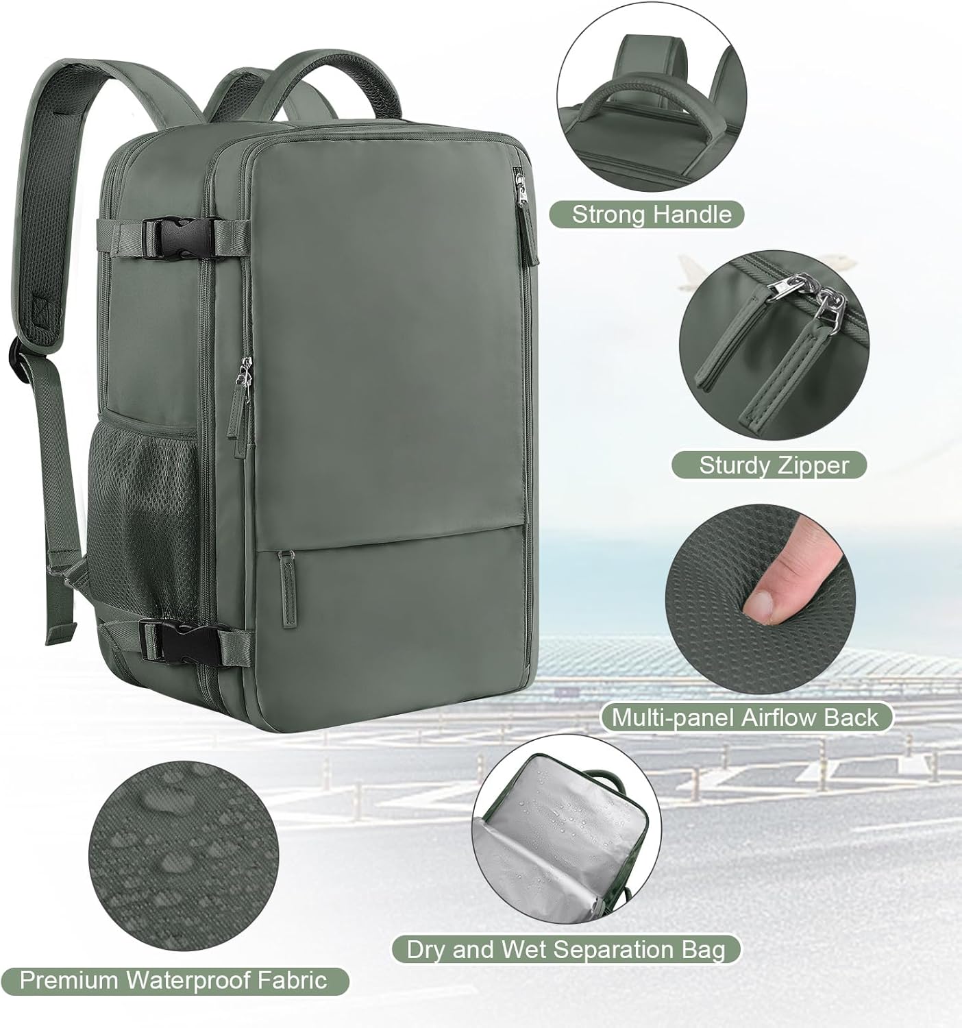 Backpack 17 Inch Backpack Sinaliy Large Expandable Travel for Men and Women, Laptop, Waterproof, Casual, College