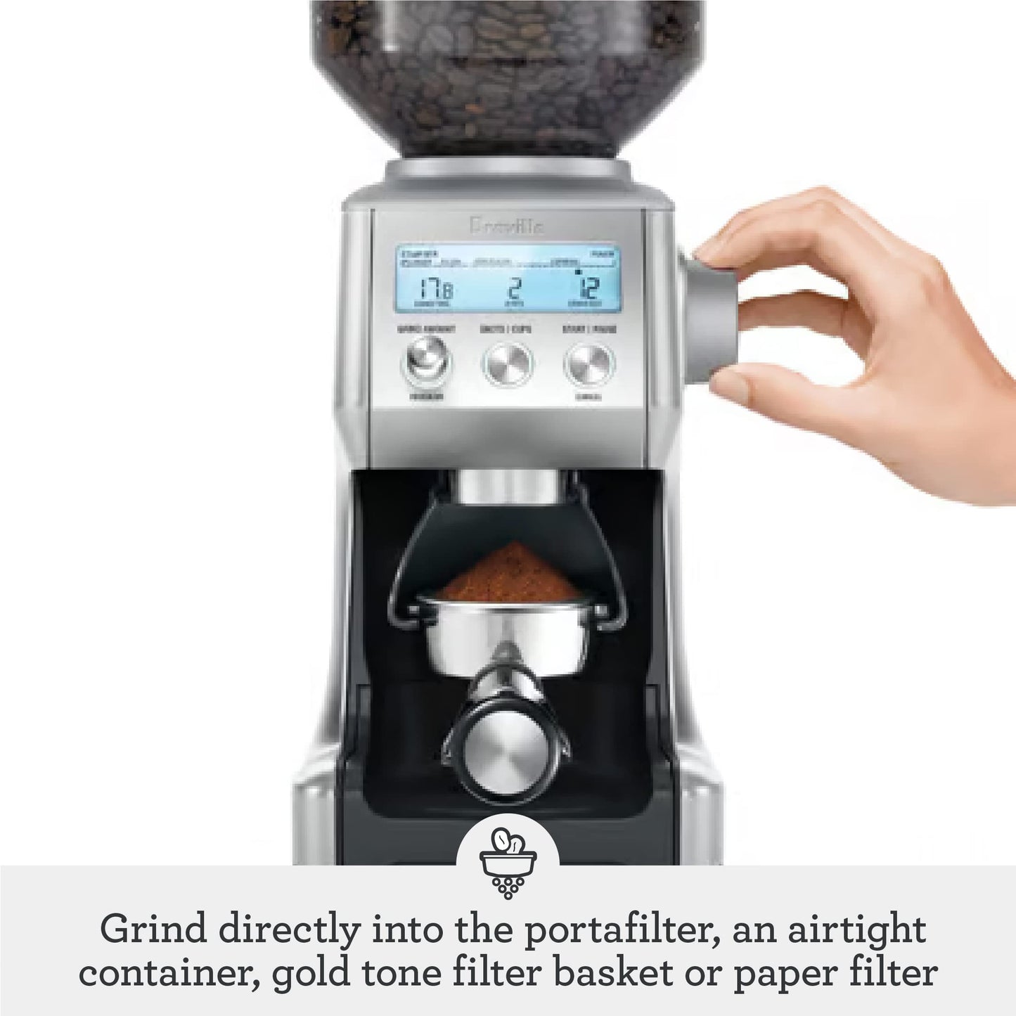 Breville BCG820DBL Smart Grinder Pro for Coffee and Espresso, Damson Blue