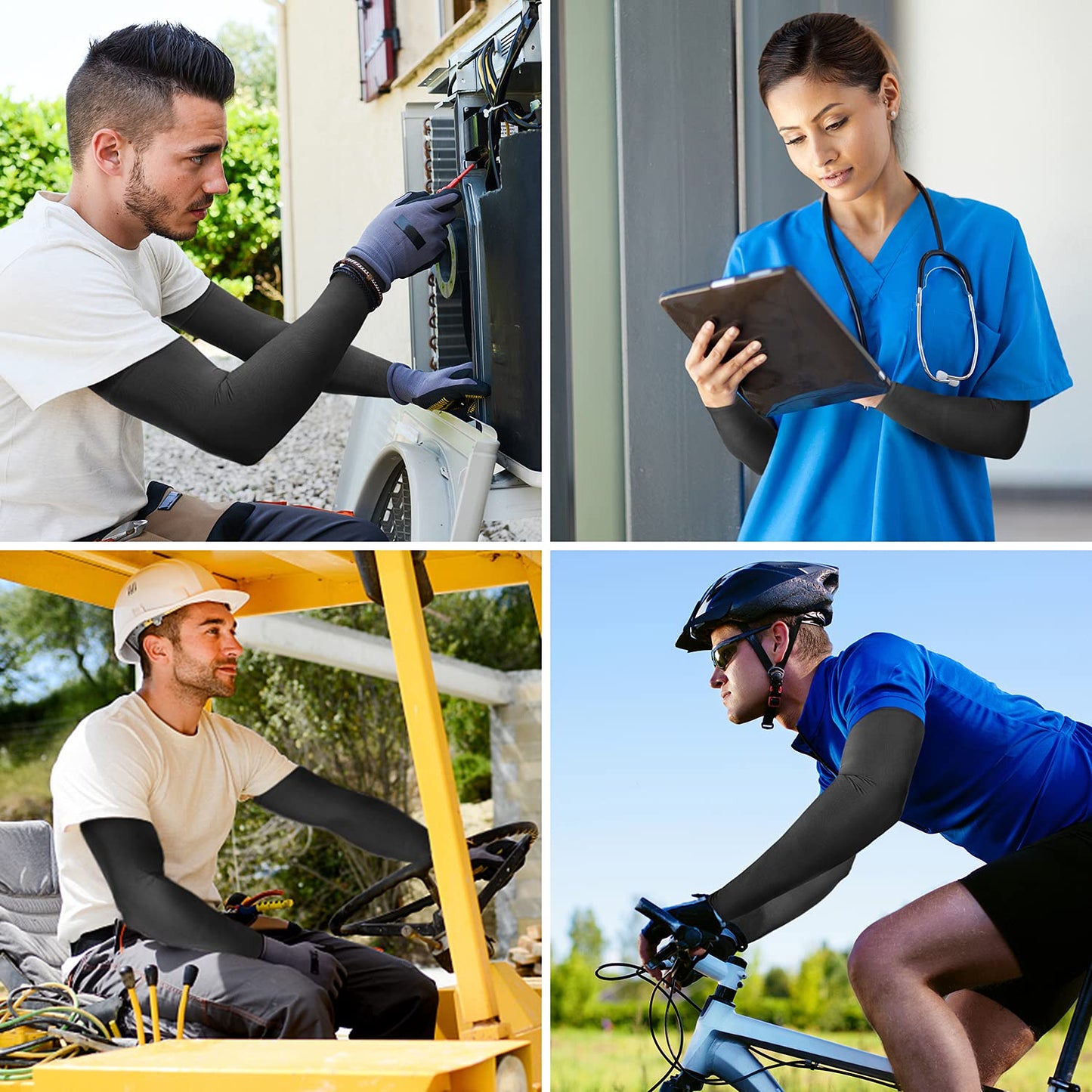 Newbyinn Arm Sleeves for Men Women, Size L - XL, UV Sun Protection Sleeve to Cover Tattoo, Cooling Compression Arm Cover