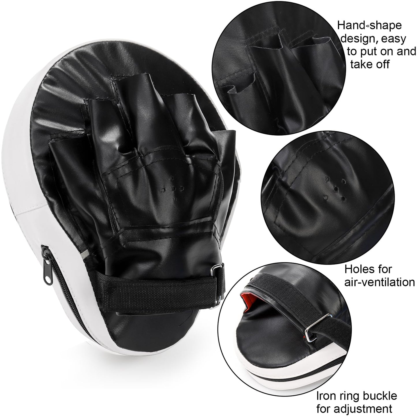 WUWEOT 2-in-1 Punching Mitts Kick Pack Set, Boxing Mitts Focus Pads and Taewondo Kick Pad, Adjustable Soft Shield Durable Training Pads Set for Boxing, Kickboxing, Karate, Muay Thai, MMA Training
