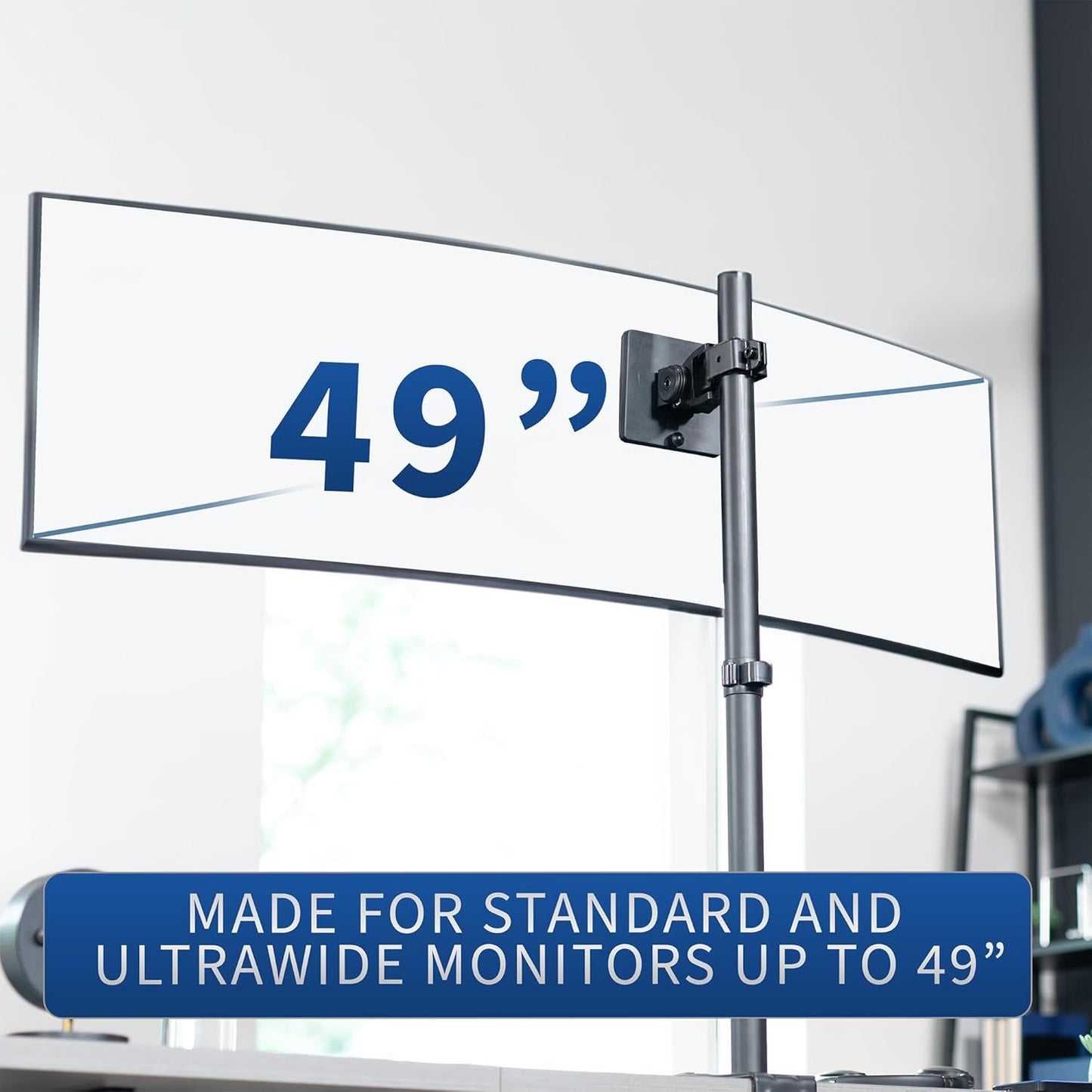 VIVO 75mm 100mm 49 inch 1.4 inch MOUNT-POLE49U Steel Ultrawide Monitor Bracket Pole Mount with Removable and VESA