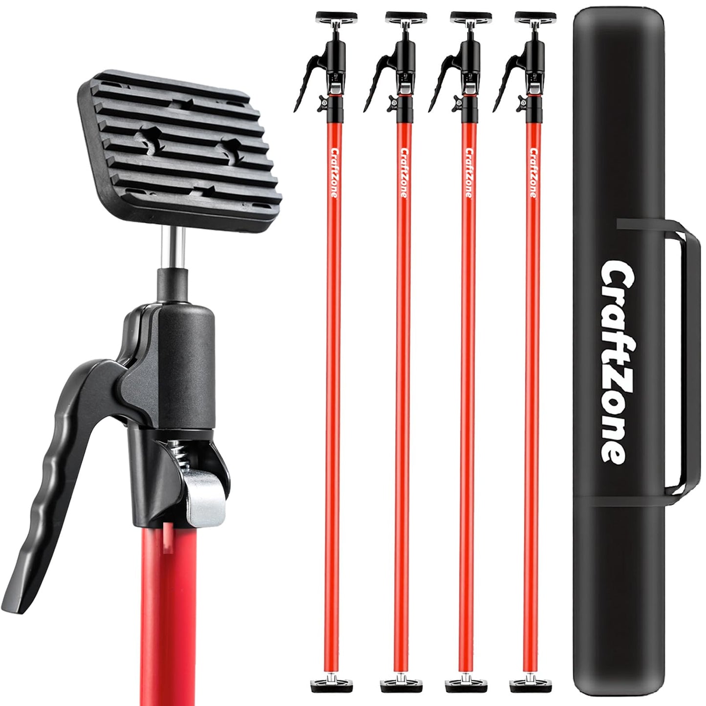 Cabinet Jacks for Installing Cabinets Heavy Duty Third Hand Support Pole Drywall Lift Premium Dust Barrier Poles Telescopic Adjustable 4-Pack