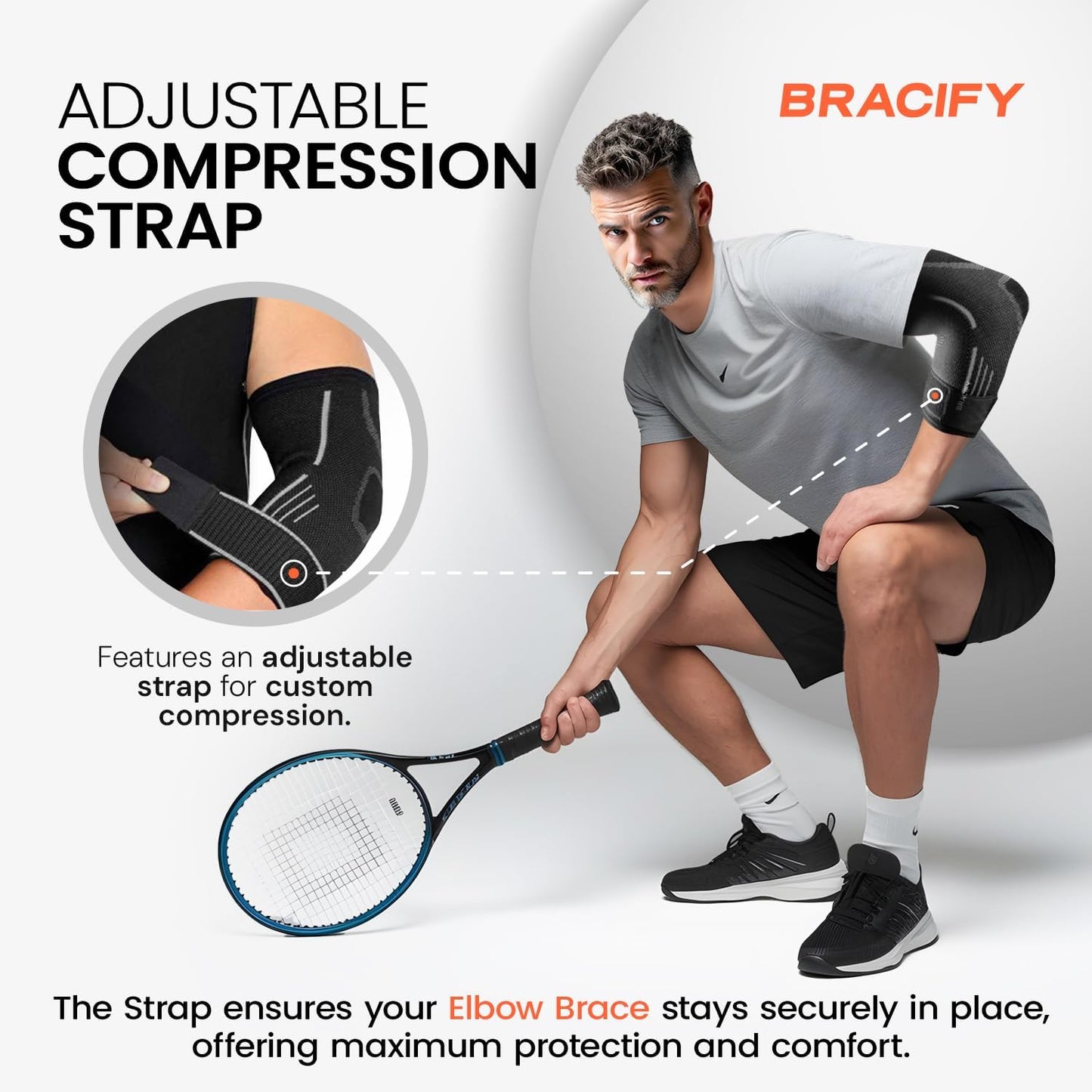 Elbow Brace for Tendonitis and Tennis Elbow for Women & Men, Arm Compression Sleeve for Arthritis, Workouts, Weightlifting, Reduce Joint Pain During Fitness Activity (Large)