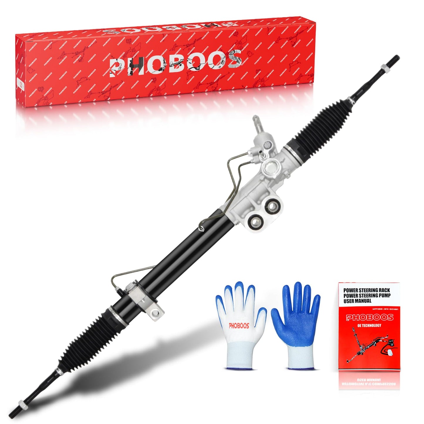 PHOBOOS Hydraulic Power Steering Rack and Pinion Assembly Compatible with Nissan Titan 2004-2015, Armada 2005-2015, Pathfinder Armada 2004 & Infiniti QX56 2004-2012, V8 5.6L, New Unit, Ref. 97-3023