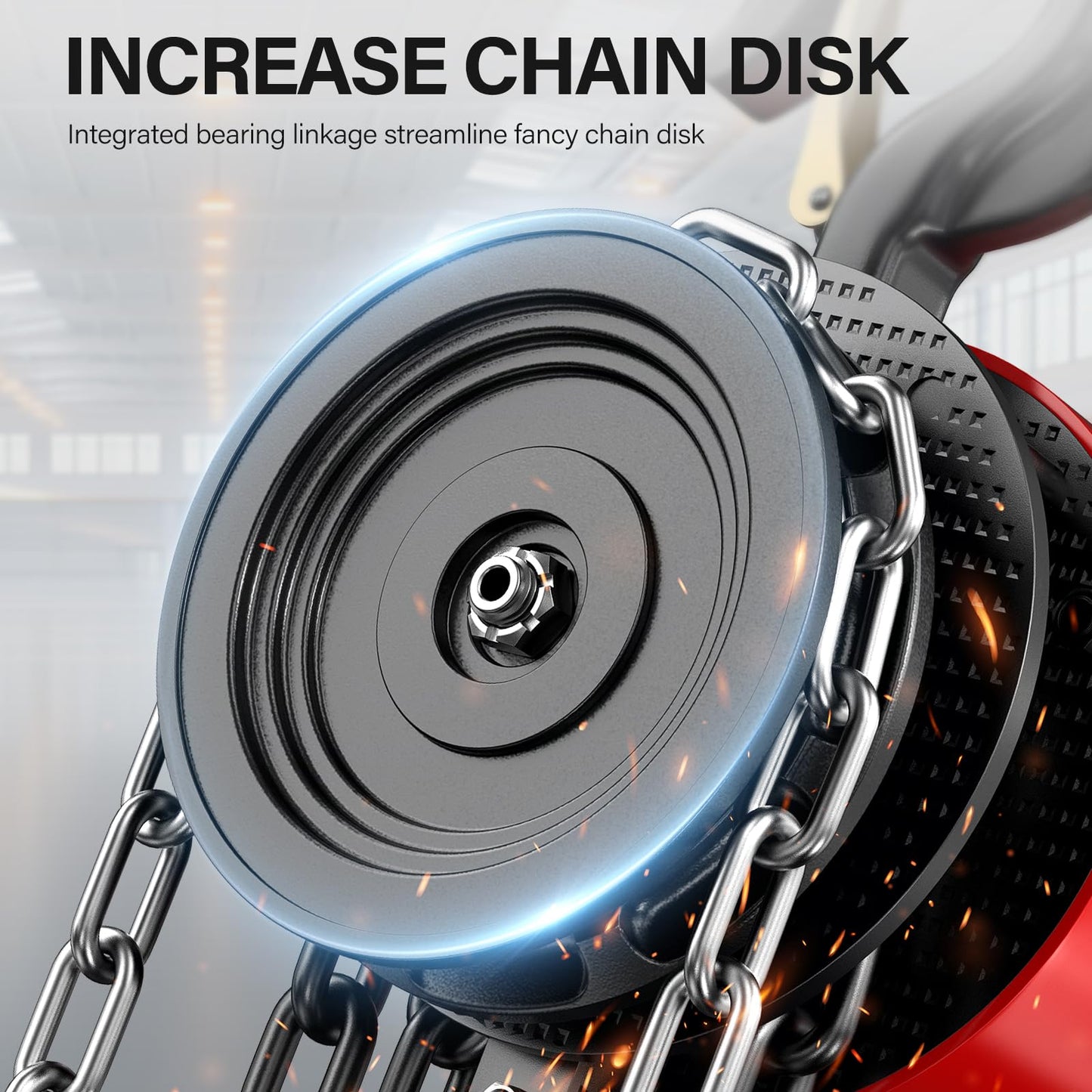 HUGOASIS Hand Chain Hoist 1Ton 2200lbs Capacity 10ft Lift,G80 Galvanized Steel Manual Chain Fall with 2 Heavy Duty Hooks for Warehouse Automotive Building,Red