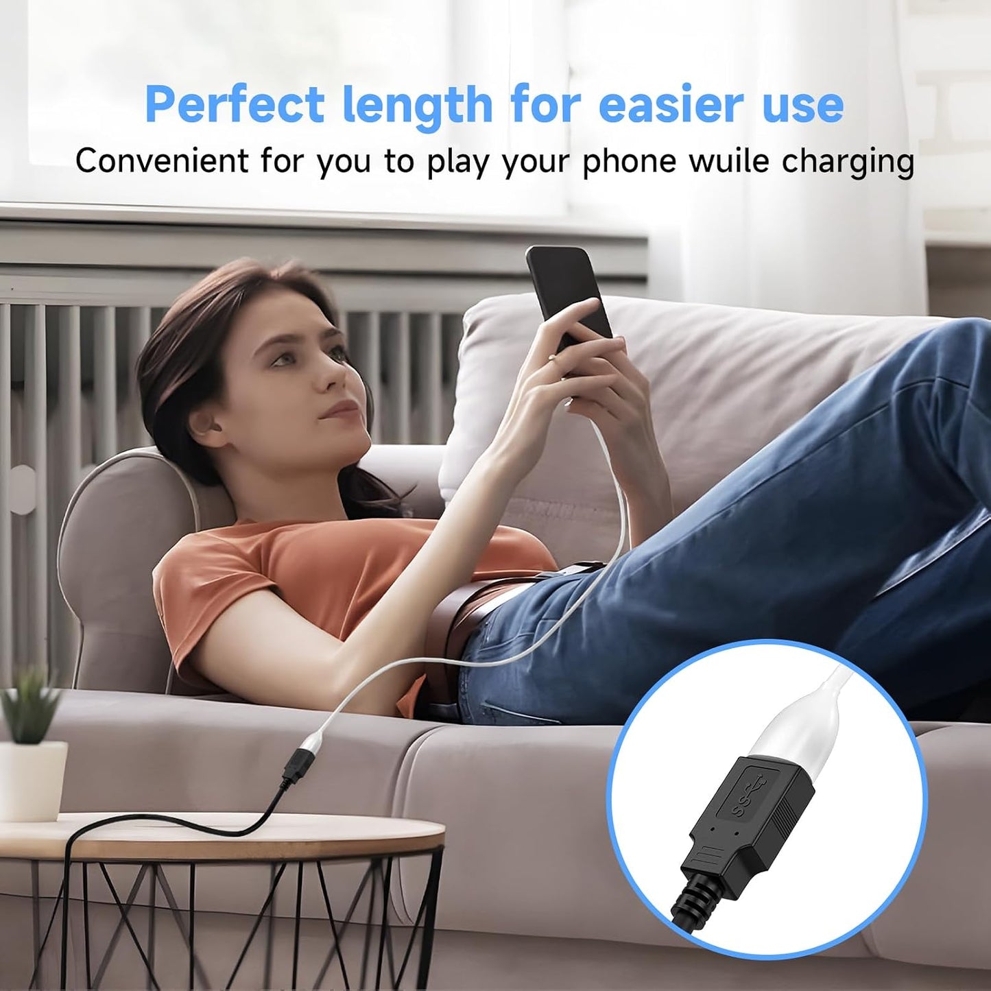 Qxcynsef 3.0 15 FT,5Gbps More,Black,15FT USB Extension Cable High Speed Data Transfer Extra Long A Male to A Female