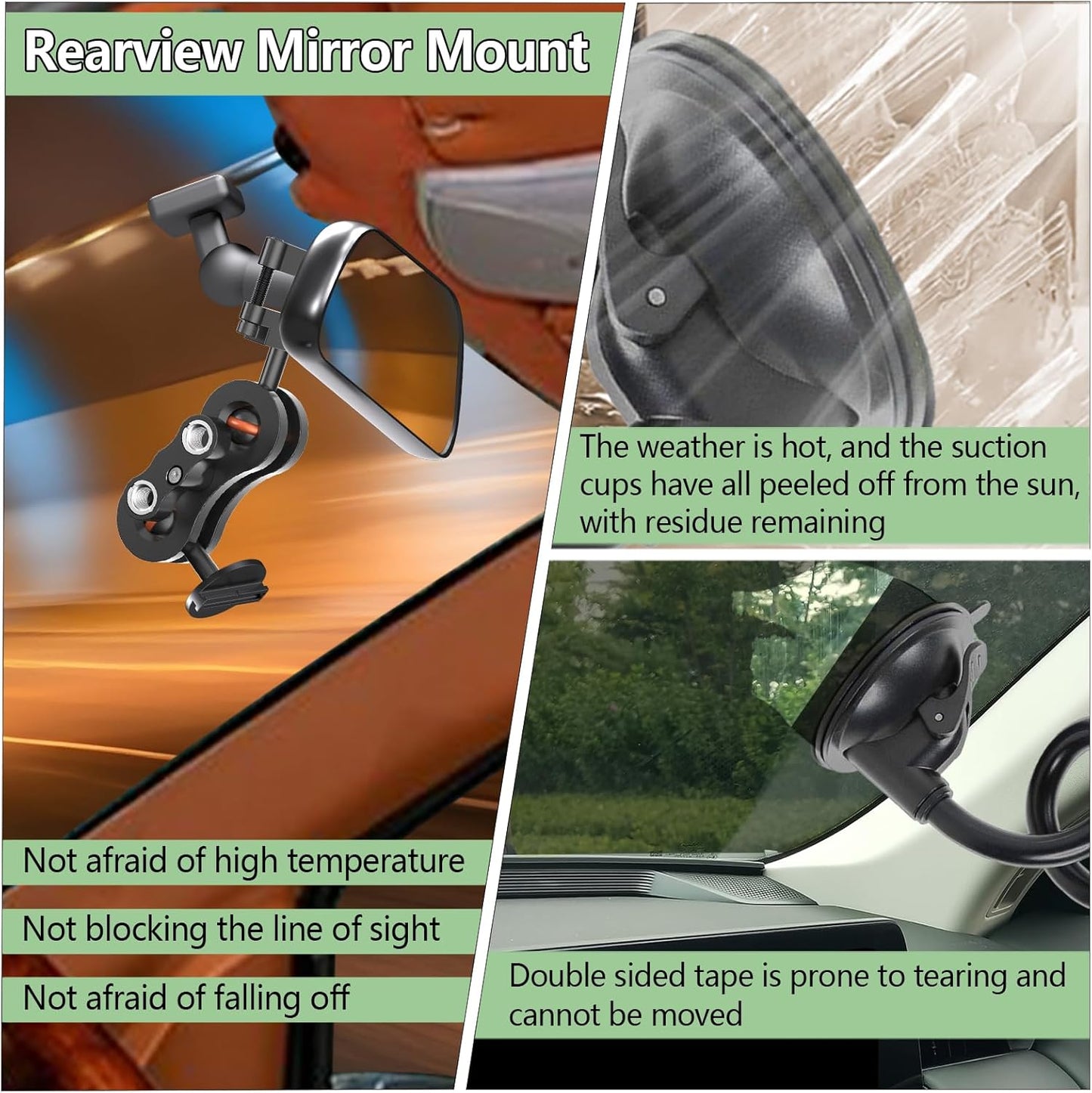 RNVEASS R2-4K, R2-4K R2-4K Dash Cam Mount, Aluminum Rearview Mirror Bracket Installation Kit, for Rove PRO and Dual Car