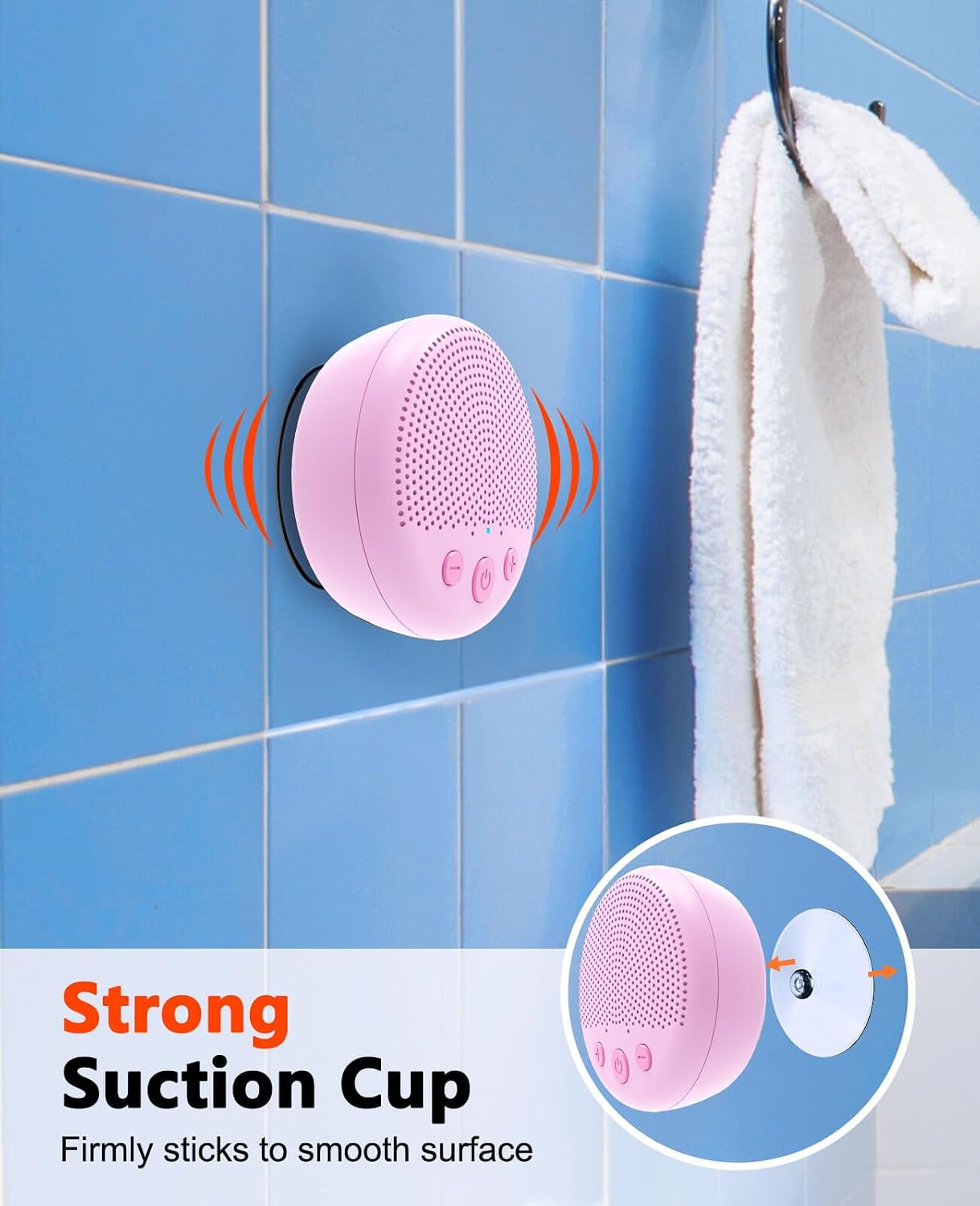 LENRUE Shower Speaker, Bluetooth Waterproof Speaker Wireless, Portable Speakers with Clear Loud Sound, Suction Cup