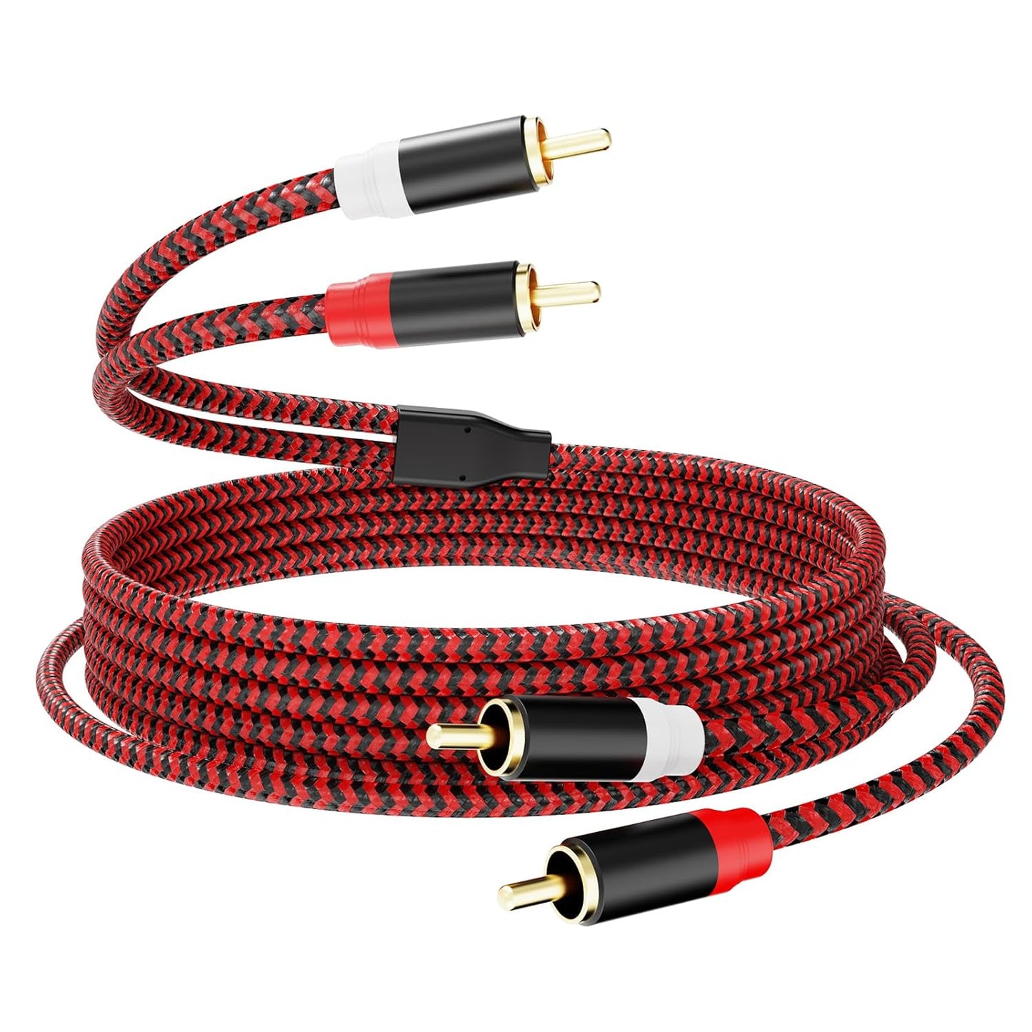 Jelly Tang 6Ft,2Rca 2-Rca etc(6Ft/2M) RCA Cable Male to Male Audio Stereo Subwoofer Cable [Hi-Fi Sound] Nylon-Braided